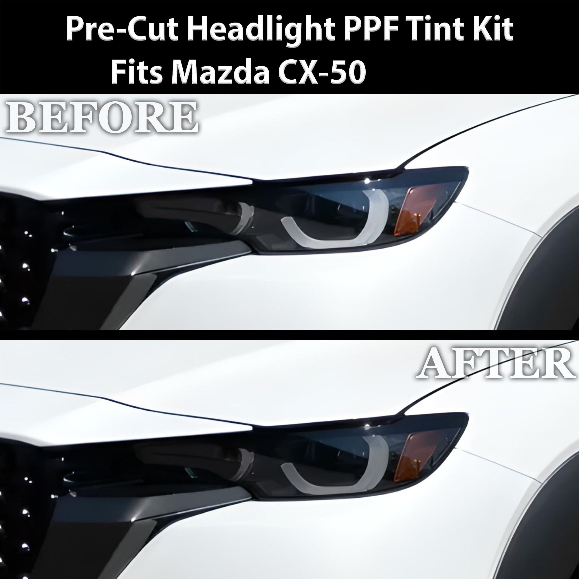 Full Headlight Taillight Precut Smoked PPF Tint Kit Film Overlay Fits Mazda Cx-50 2023-2025