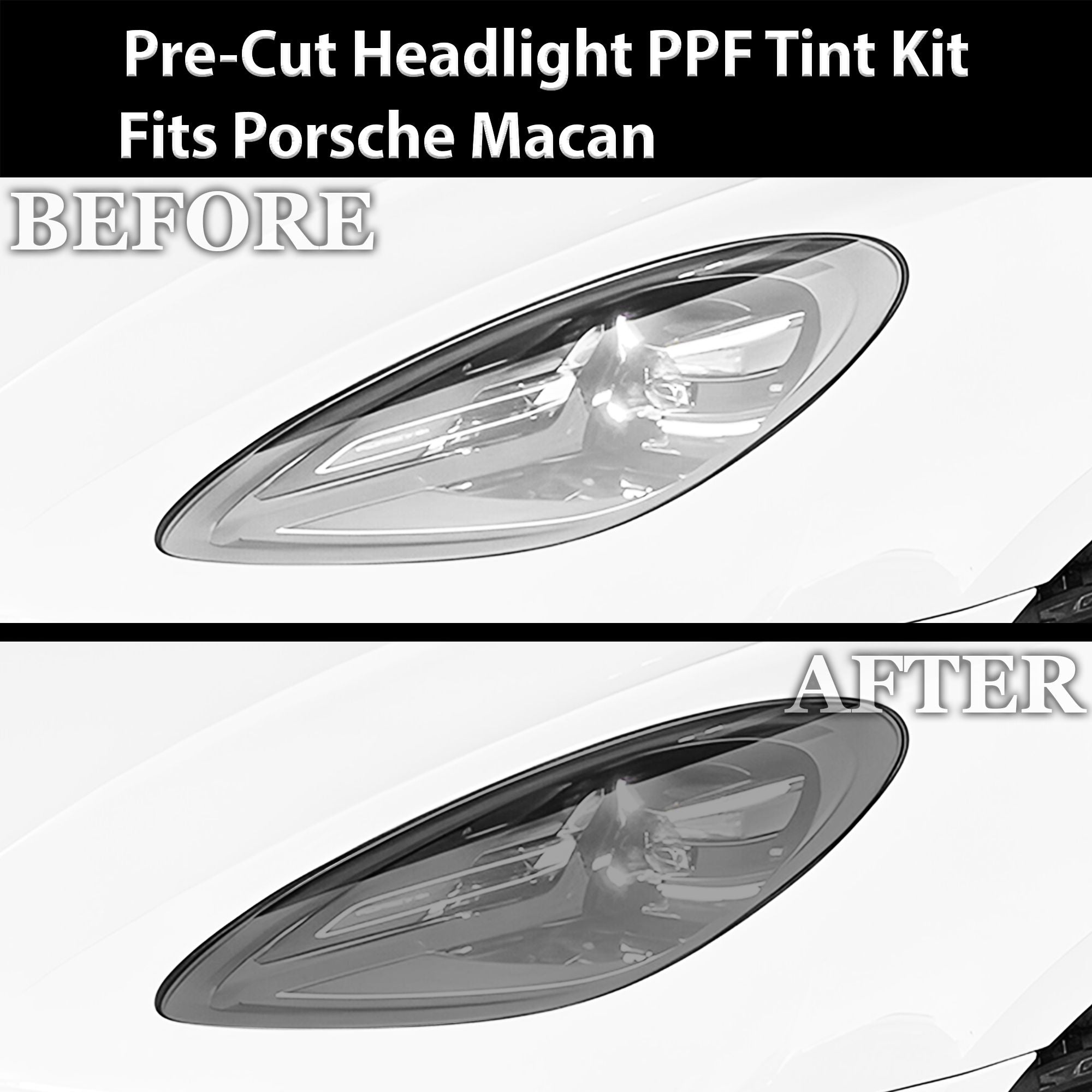 Fits Porsche Macan 2019-2025 Full Headlight Taillight Precut Smoked PPF Tint Kit Film Overlay