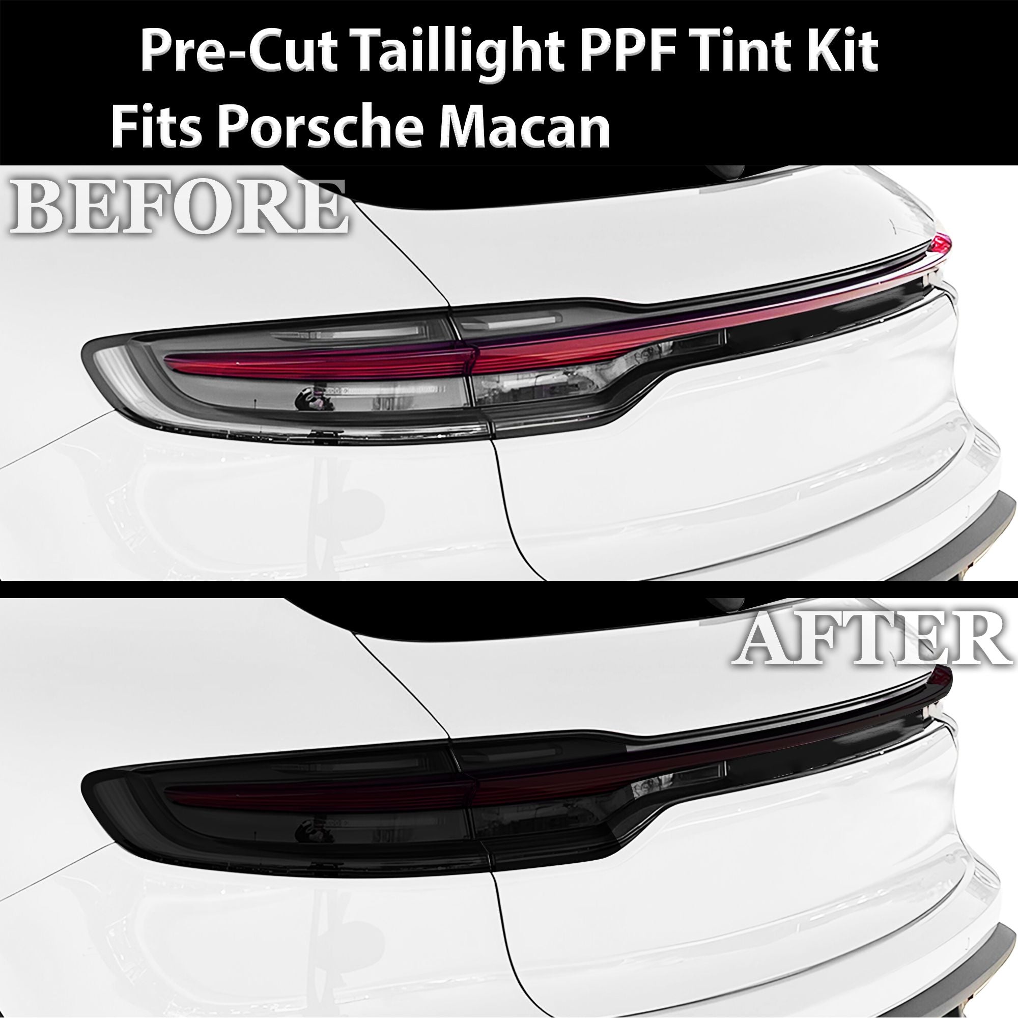 Fits Porsche Macan 2019-2025 Full Headlight Taillight Precut Smoked PPF Tint Kit Film Overlay
