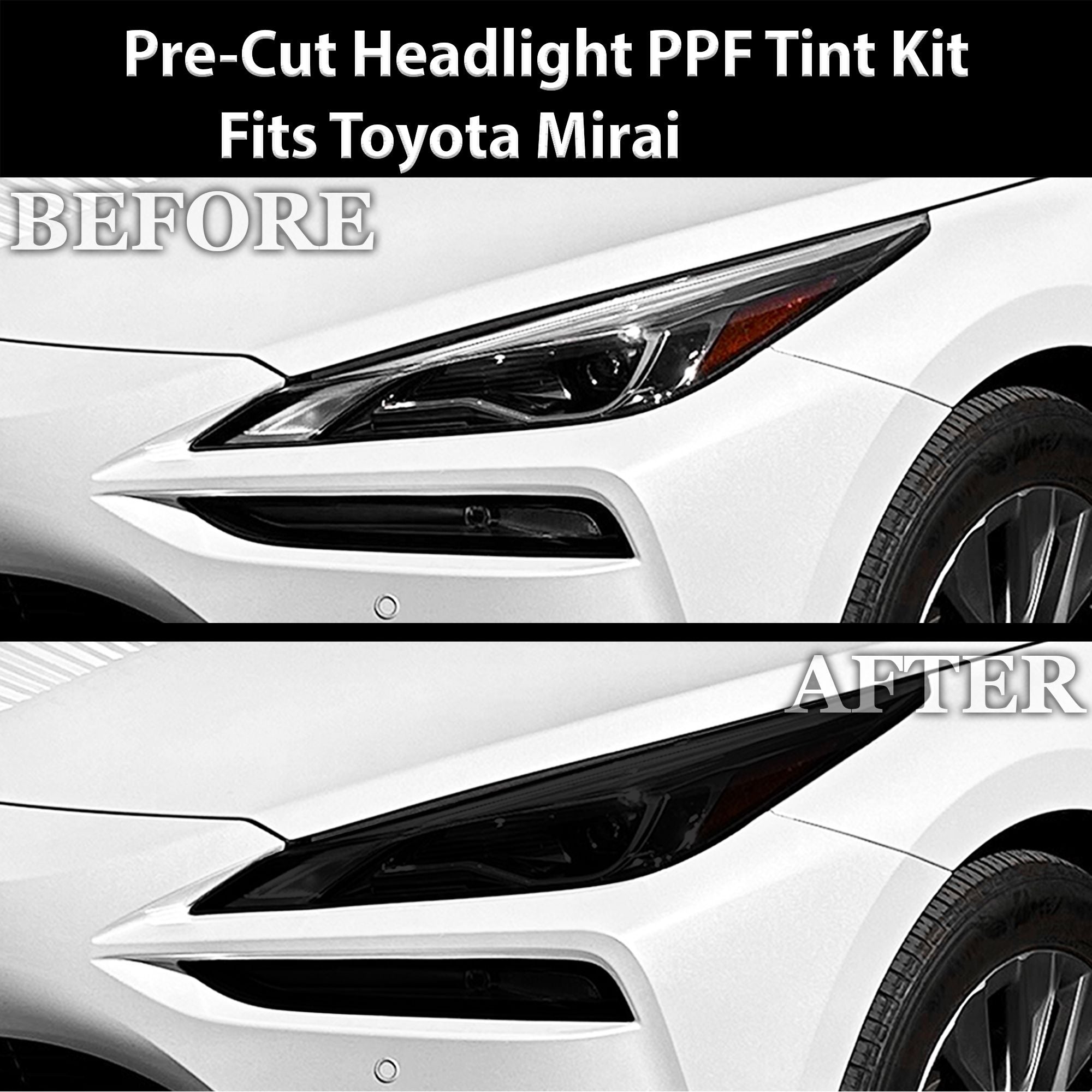 Fits Toyota Mirai 2021-2025 Full Headlight Taillight Precut Smoked PPF Tint Kit Film Overlay