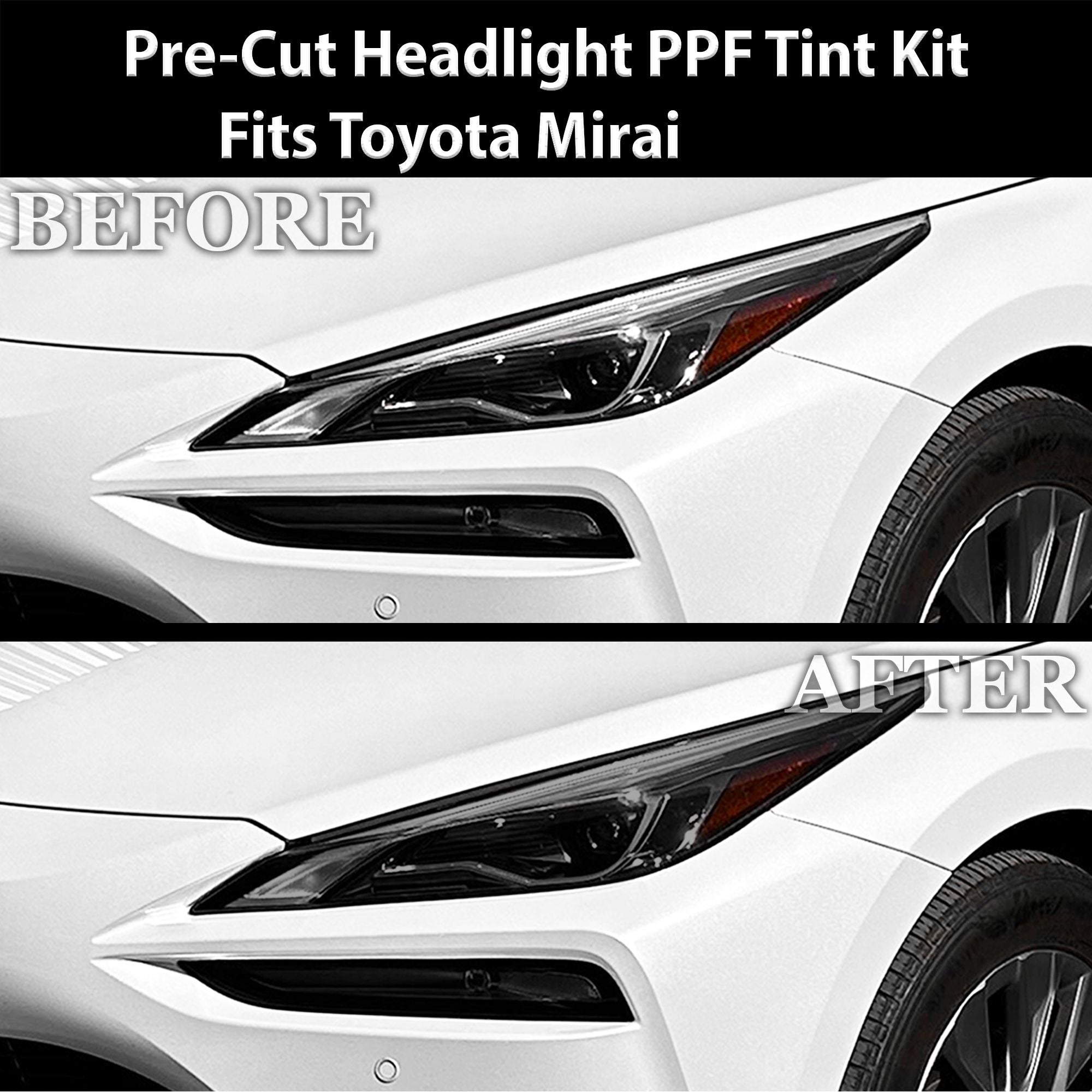Fits Toyota Mirai 2021-2025 Full Headlight Taillight Precut Smoked PPF Tint Kit Film Overlay
