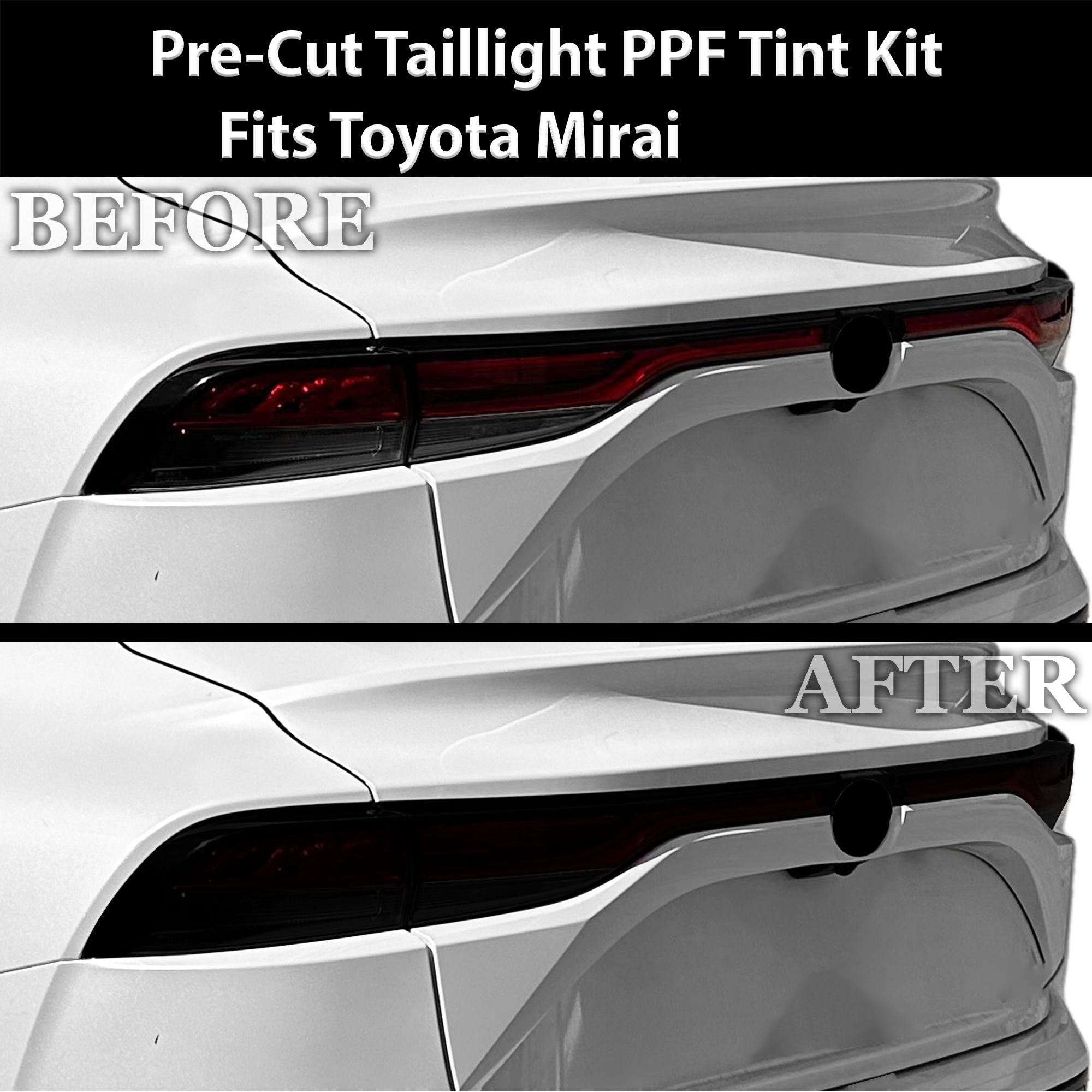 Fits Toyota Mirai 2021-2025 Full Headlight Taillight Precut Smoked PPF Tint Kit Film Overlay
