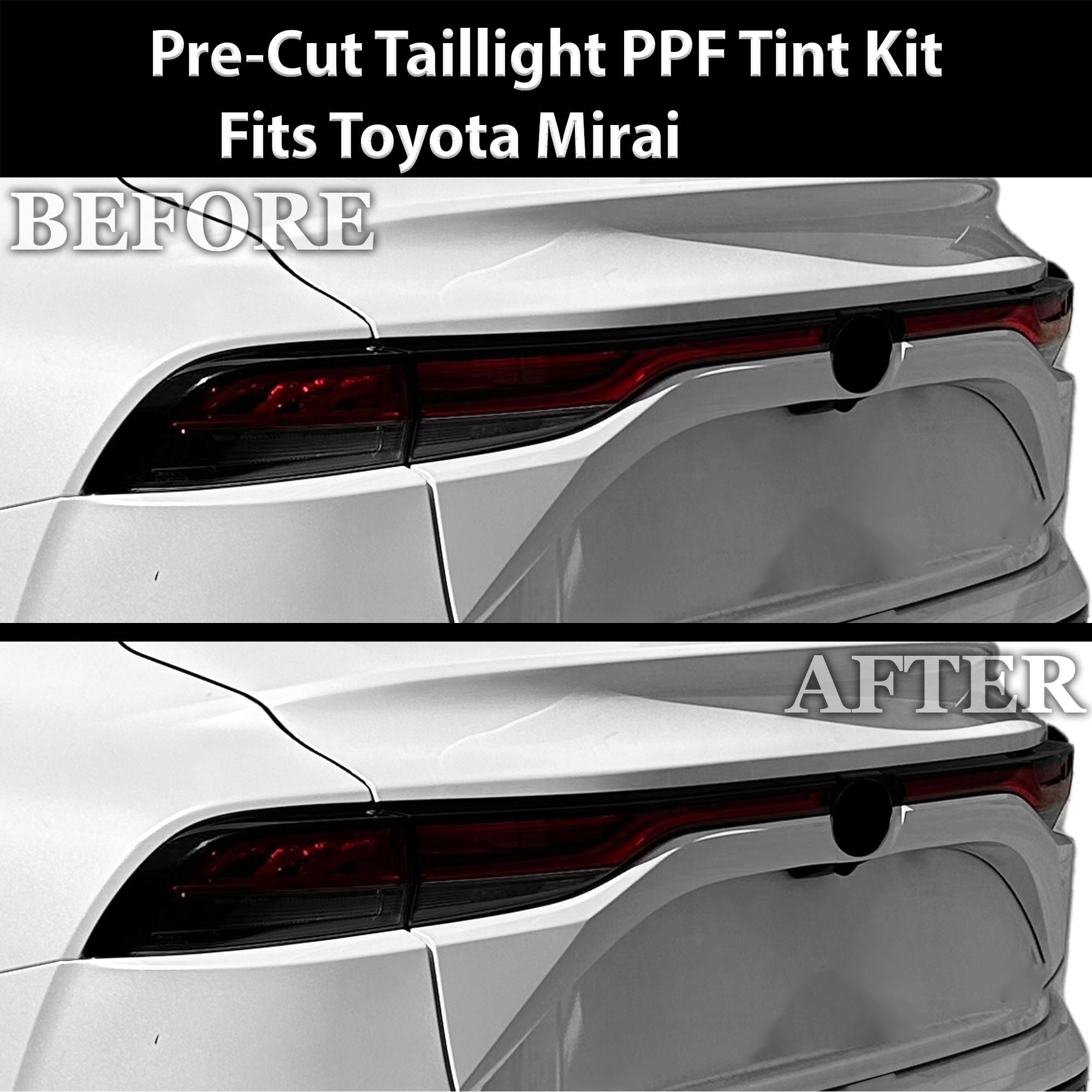 Fits Toyota Mirai 2021-2025 Full Headlight Taillight Precut Smoked PPF Tint Kit Film Overlay