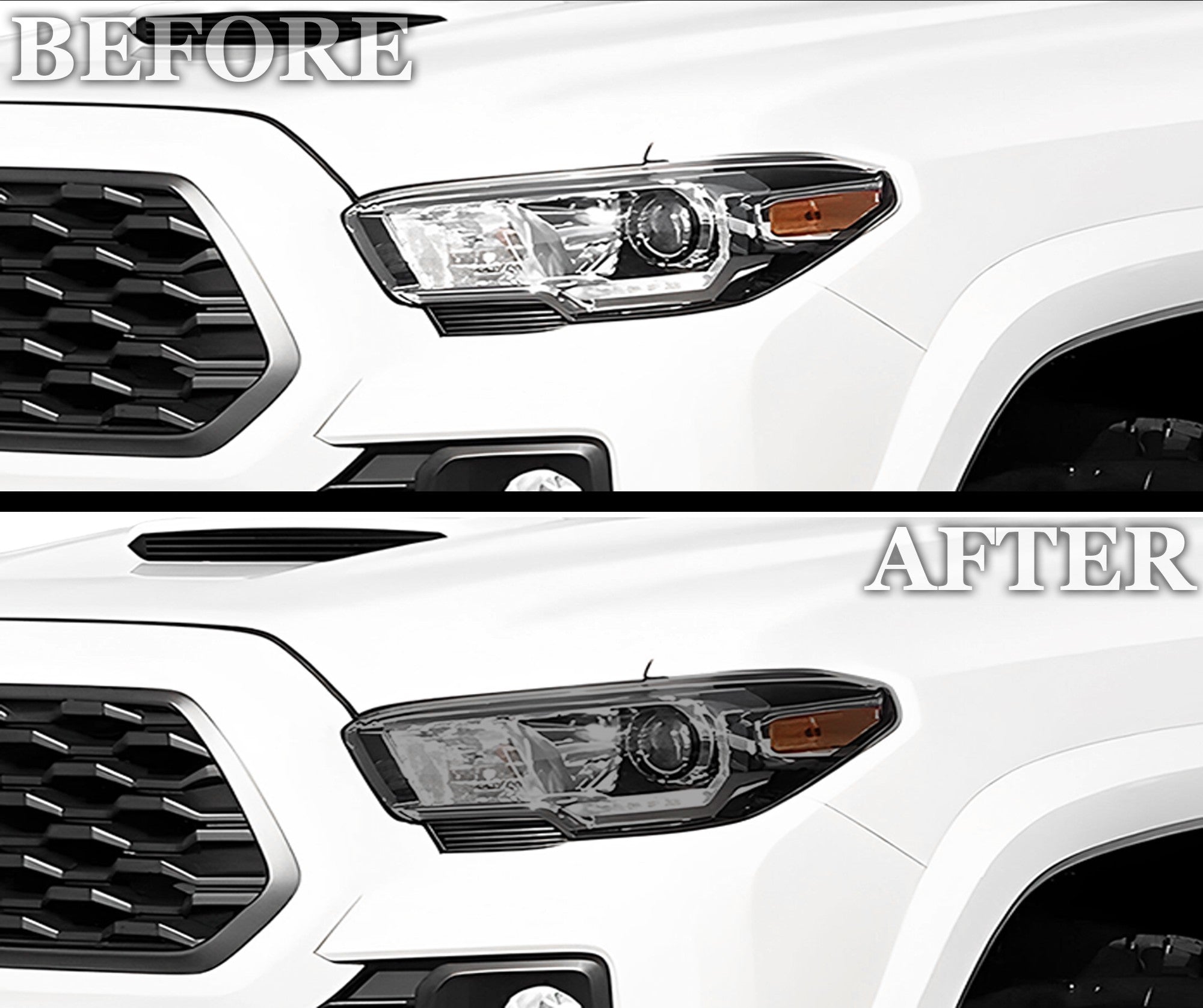 Full Tint Kit Precut Smoked Vinyl Tint Kit Film Overlay Cover Fits Toyota Tacoma 2016-2023