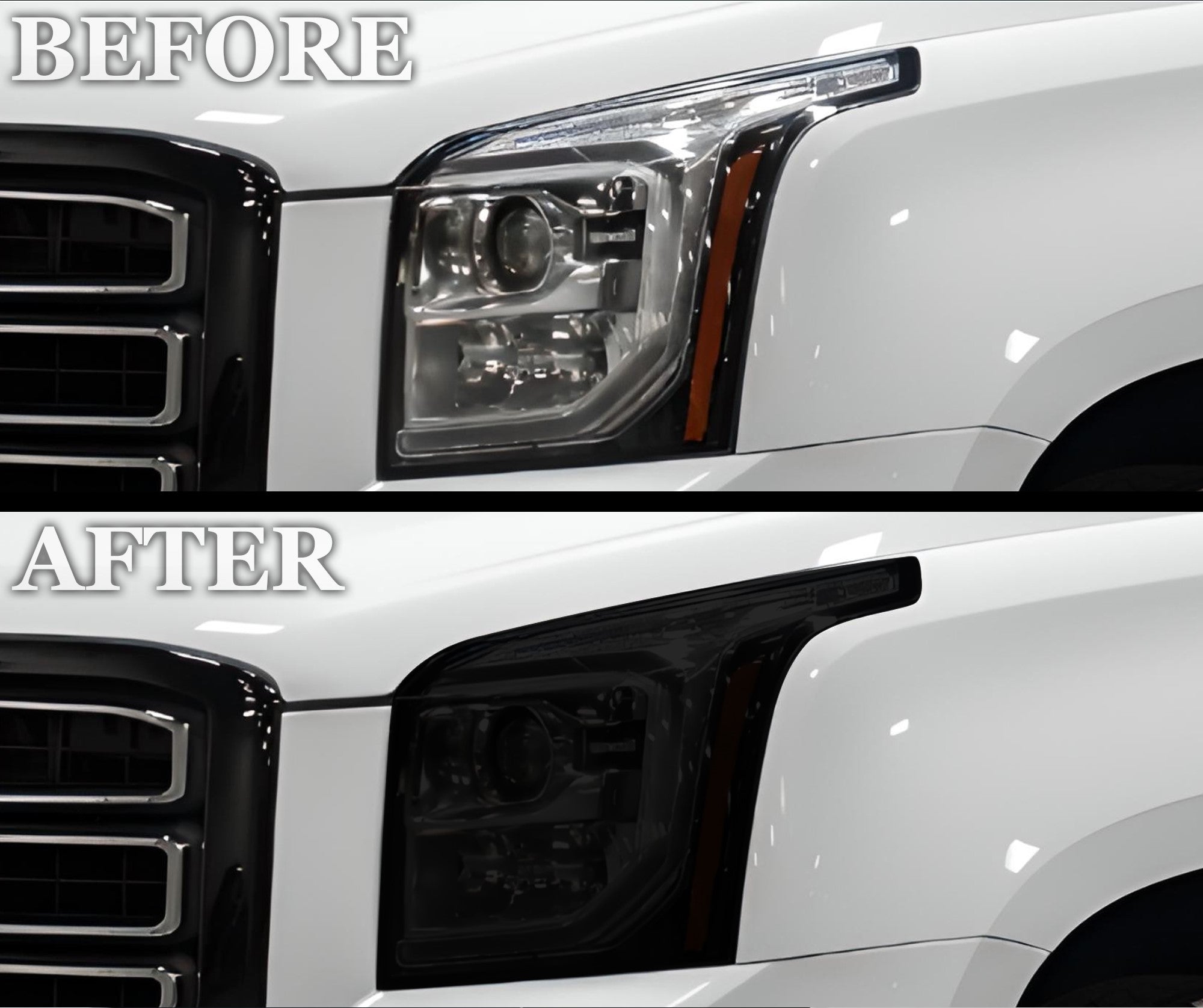 Full Headlight Taillight Precut Smoked PPF Tint Kit Film Overlay Fits GMC Yukon 2015-2020