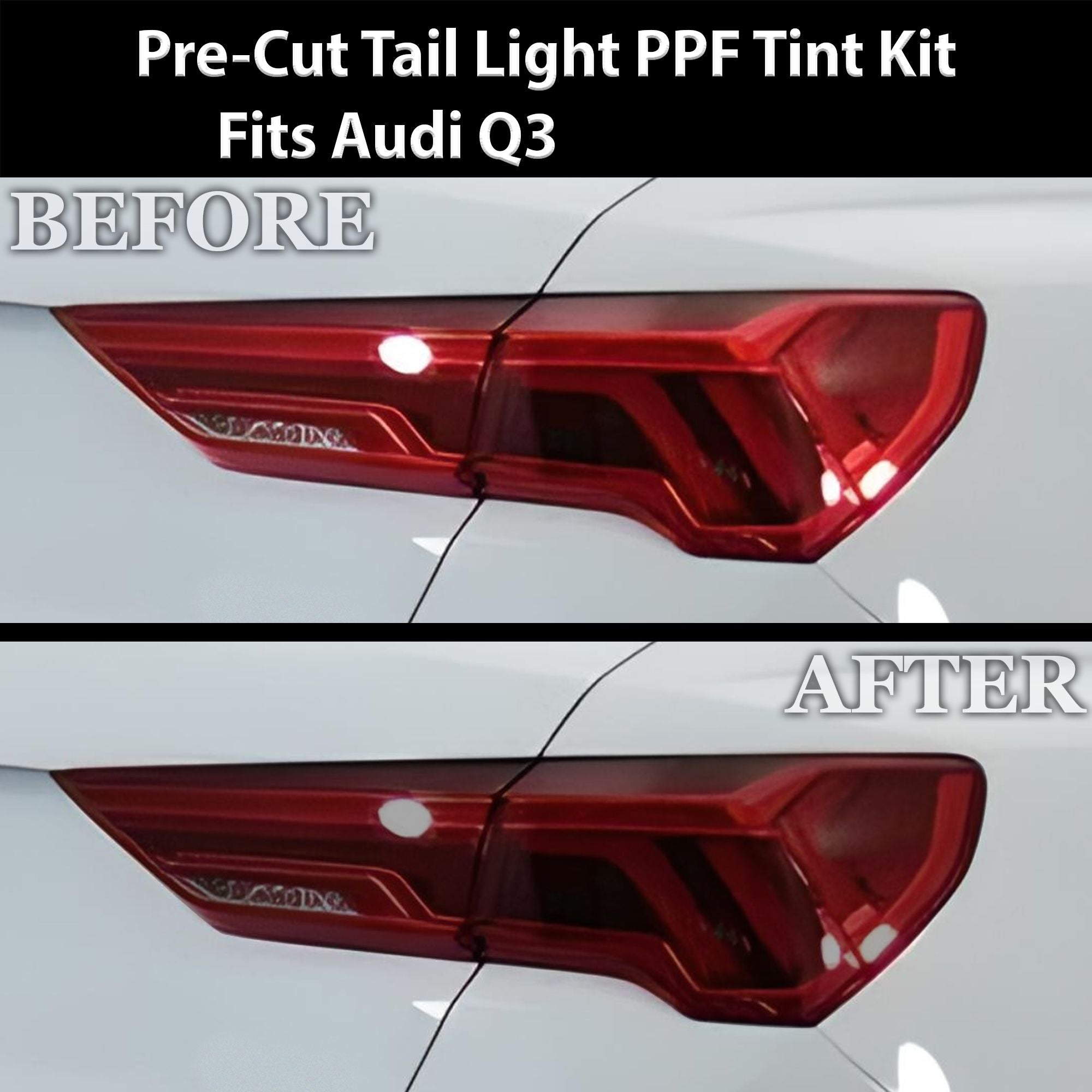 Full Headlight Taillight Precut Smoked PPF Tint Kit Film Overlay Fits Audi Q3 2019-2024