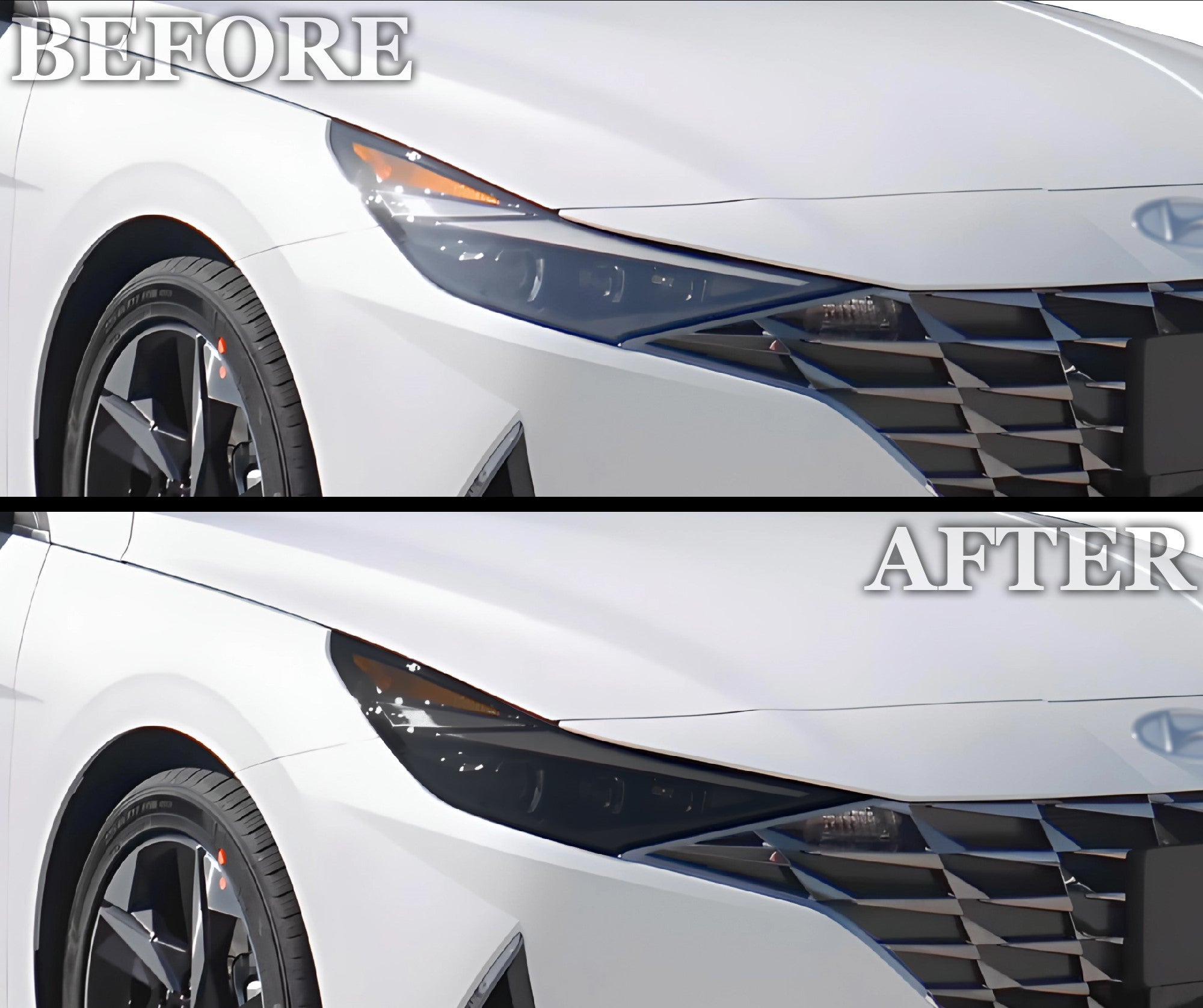 Full Headlight Taillight Precut Smoked PPF Tint Kit Film Overlay Fits Hyundai Elantra 2021-2025