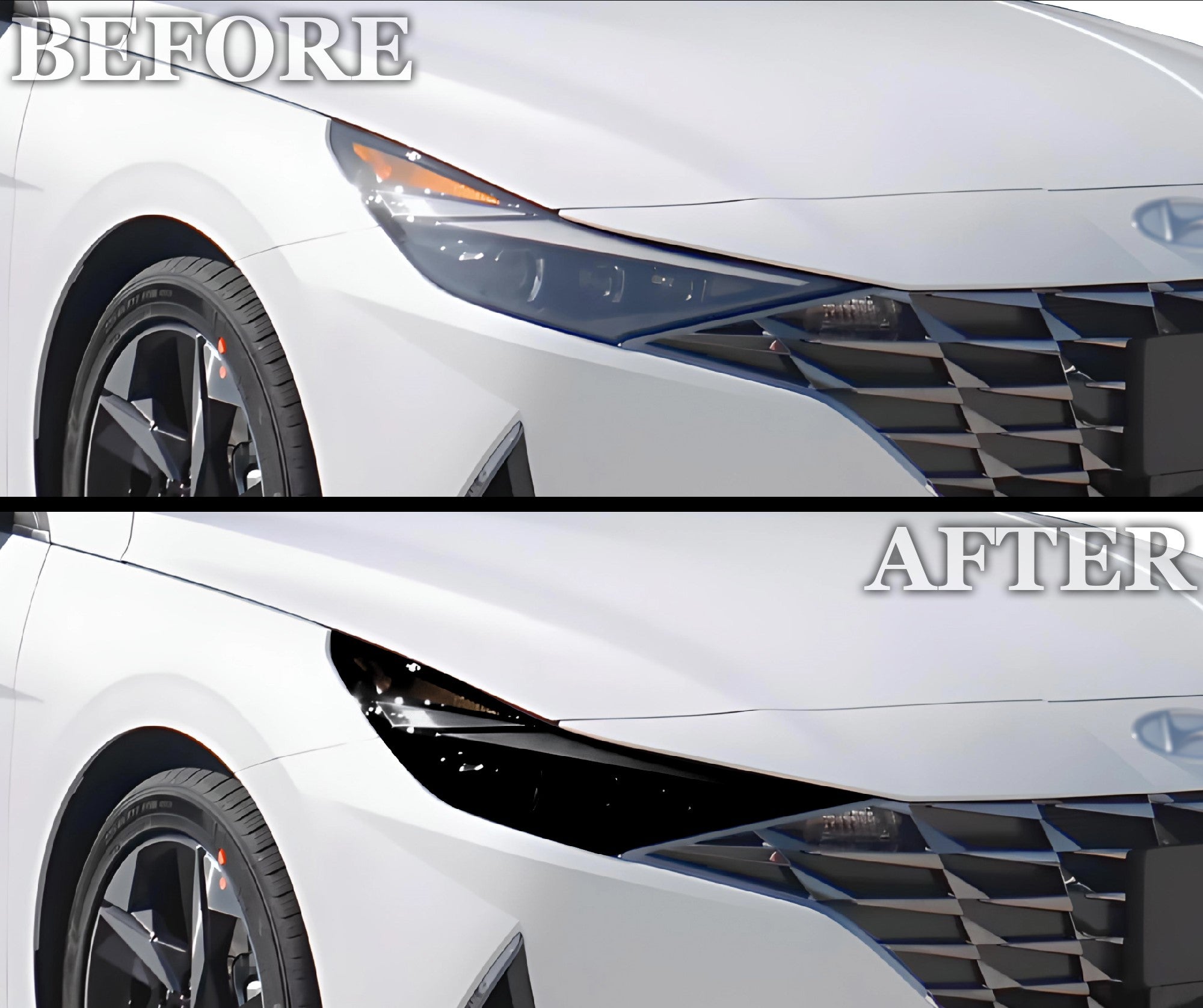 Full Headlight Taillight Precut Smoked PPF Tint Kit Film Overlay Fits Hyundai Elantra 2021-2025