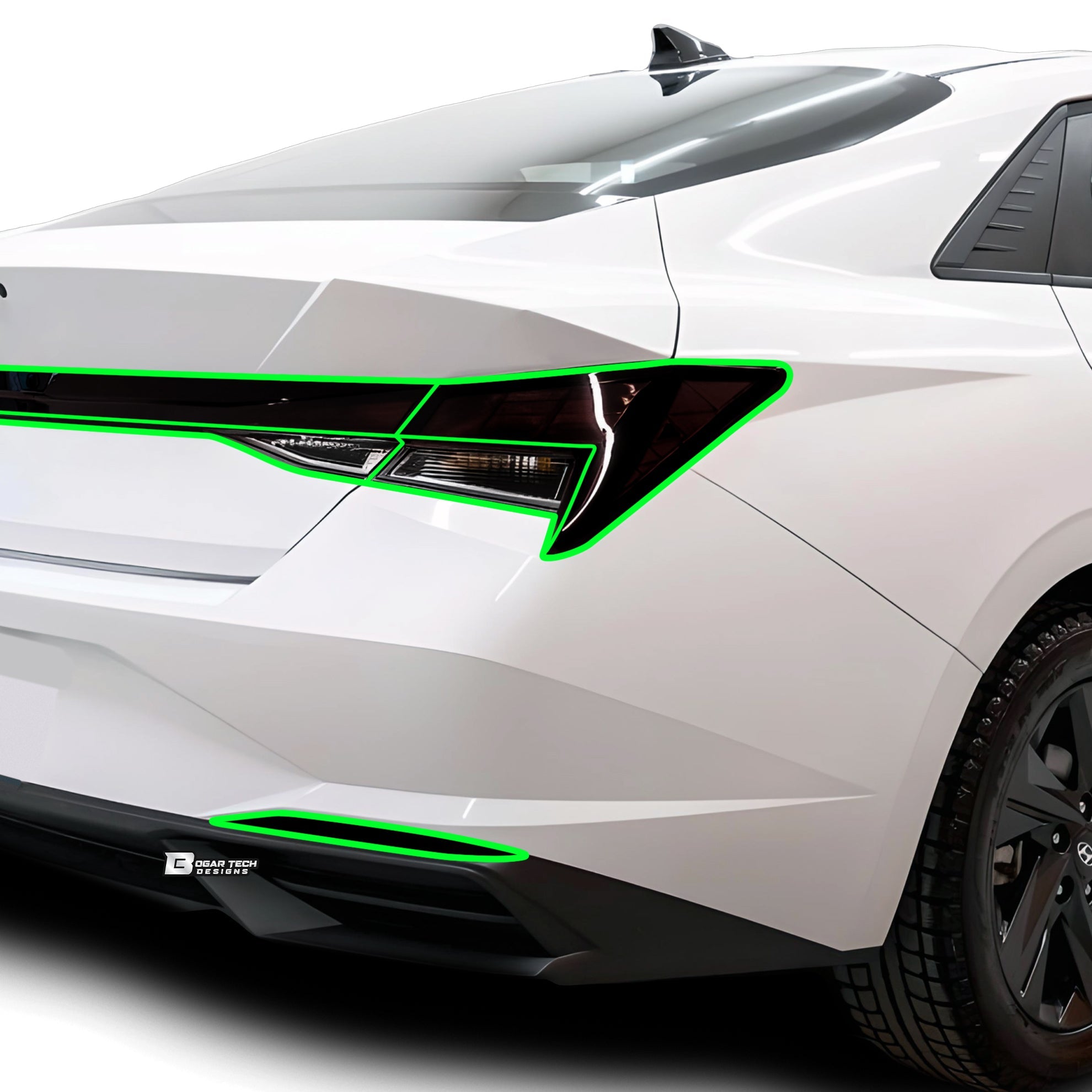 Full Headlight Taillight Precut Smoked PPF Tint Kit Film Overlay Fits Hyundai Elantra 2021-2025