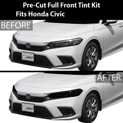 HeadLight Reverse Light Reflector Taillight Smoke Tint Overlay Fits Honda Civic Sedan Hatchback 2022-2025