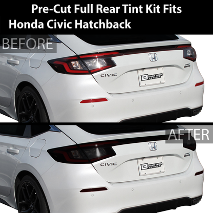 HeadLight Reverse Light Reflector Taillight Smoke Tint Overlay Fits Honda Civic Sedan Hatchback 2022-2025