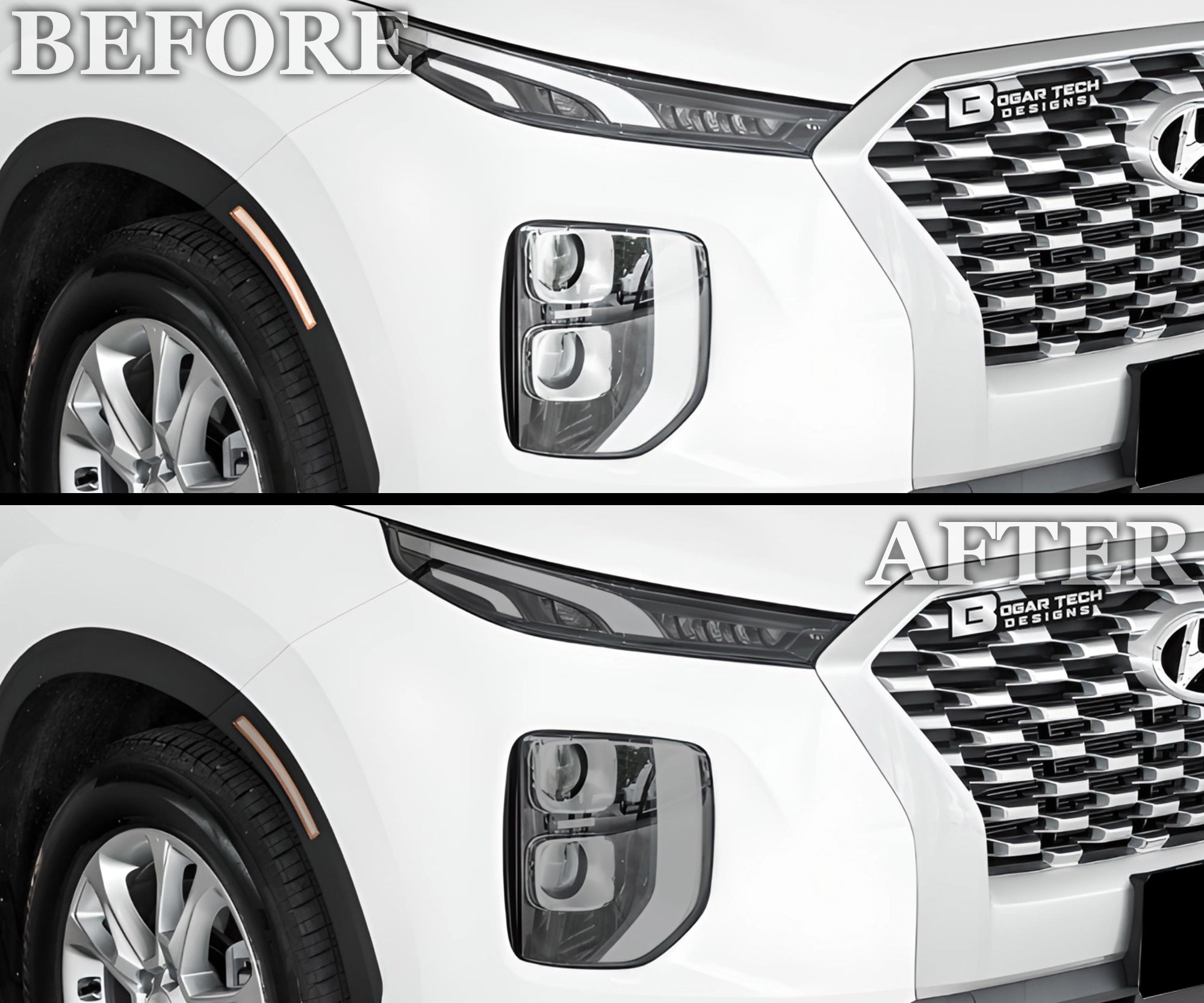 Full Headlight Taillight Precut Smoked PPF Tint Kit Film Overlay Fits Hyundai Palisade 2020-2025