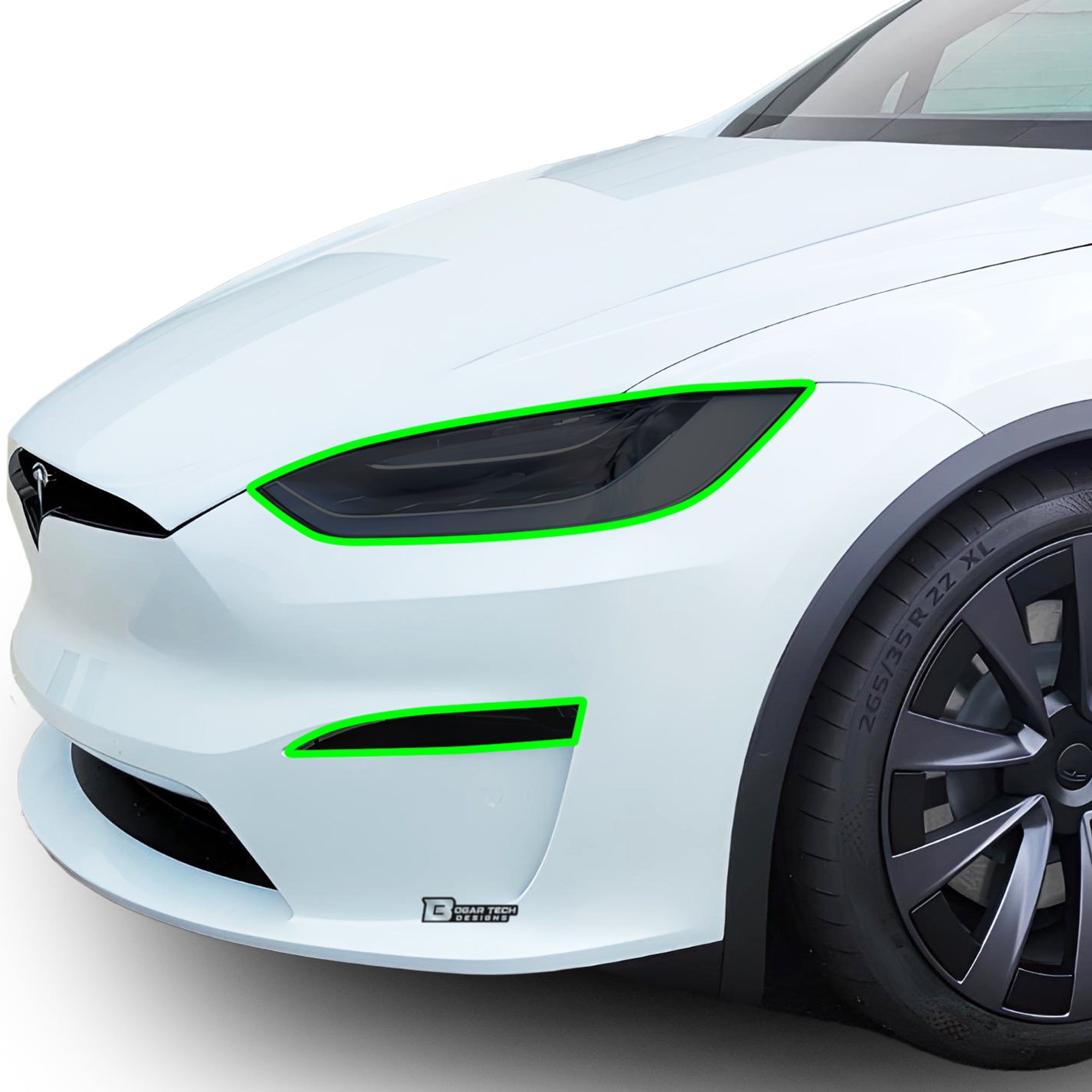 Full Headlight Taillight Precut Smoked PPF Tint Kit Film Overlay Fits Tesla Model X 2022-2025