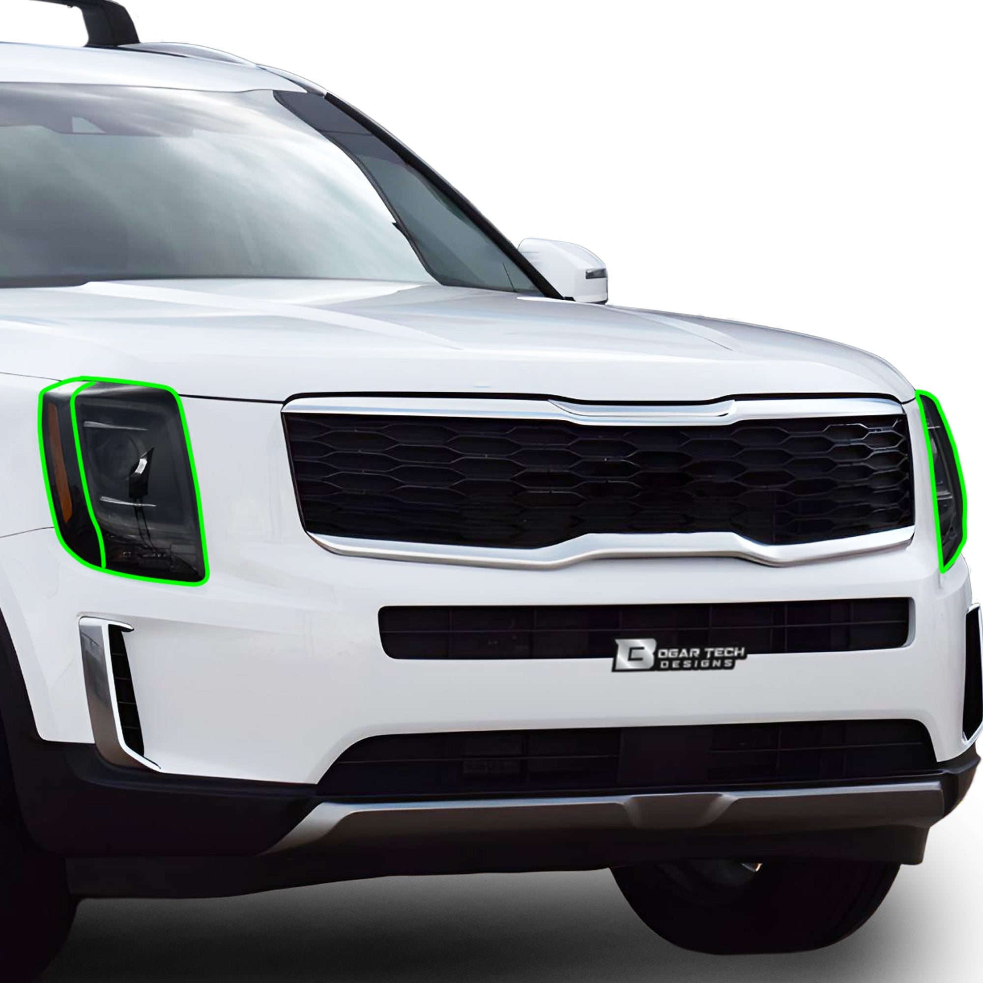 Full Headlight Taillight Precut Smoked PPF Tint Kit Film Overlay Fits Kia Telluride 2020-2025