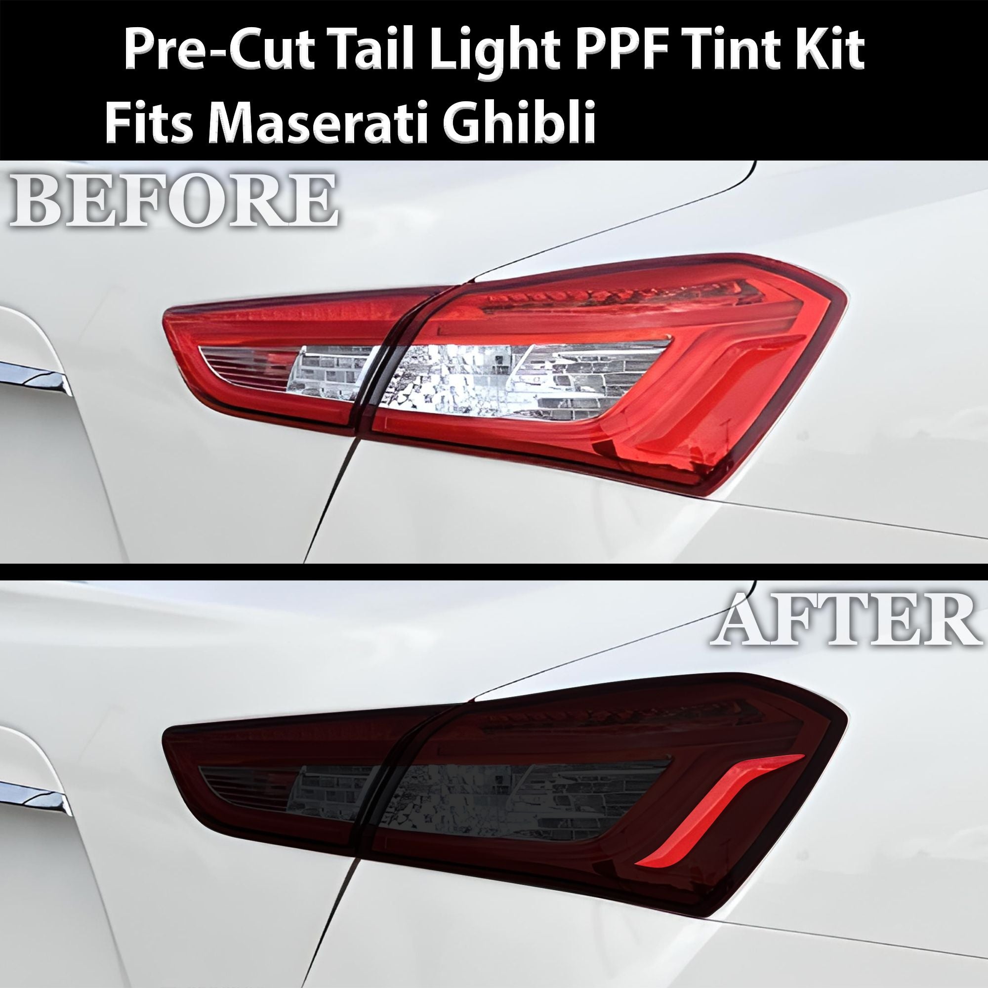 Fits Maserati Ghibli Full Headlight Taillight Precut Smoked PPF Tint Kit Film Overlay 2014-2024