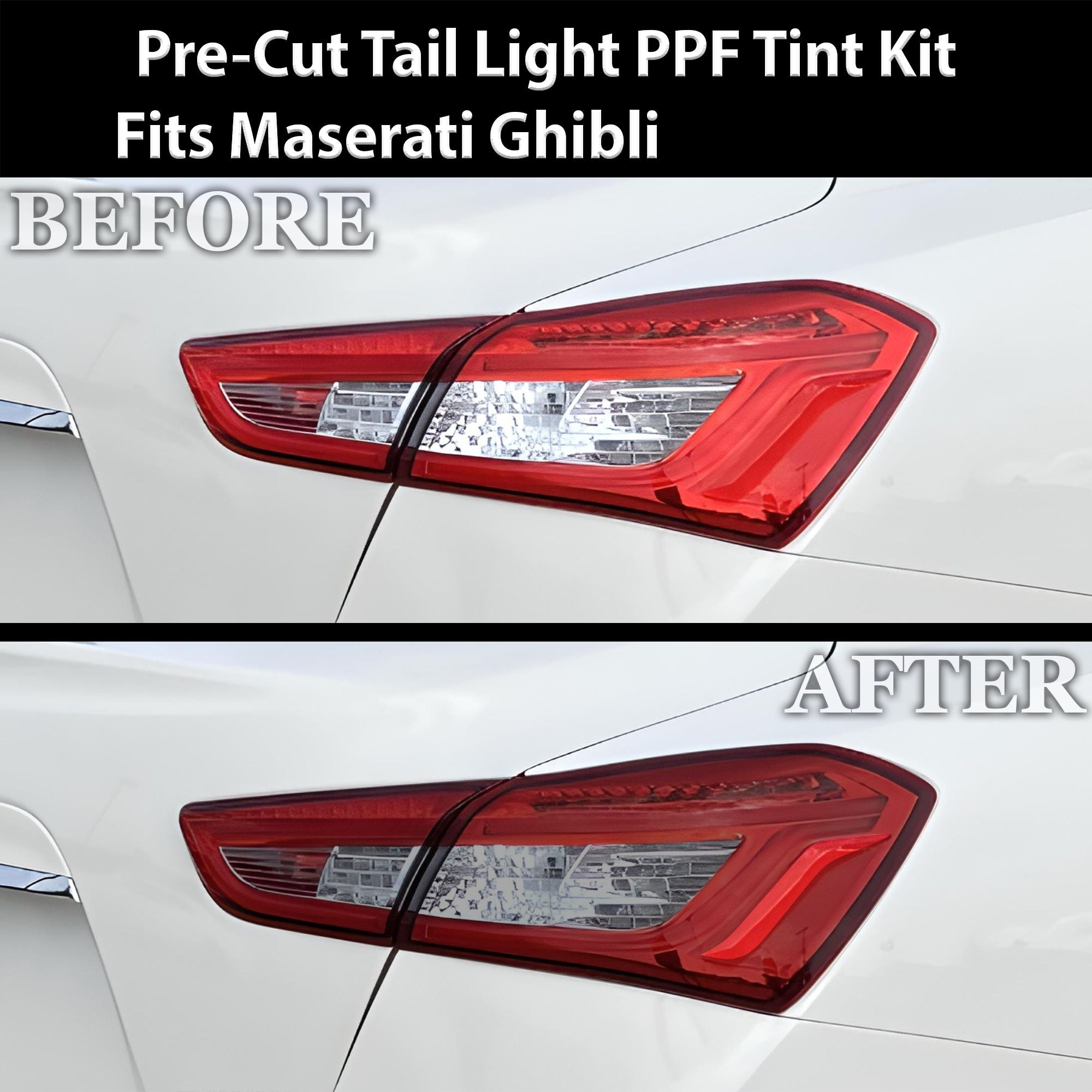 Fits Maserati Ghibli Full Headlight Taillight Precut Smoked PPF Tint Kit Film Overlay 2014-2024