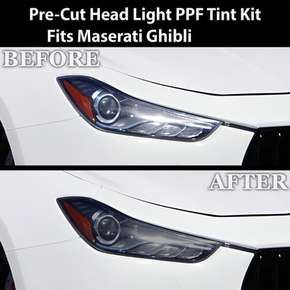 Fits Maserati Ghibli Full Headlight Taillight Precut Smoked PPF Tint Kit Film Overlay 2014-2024