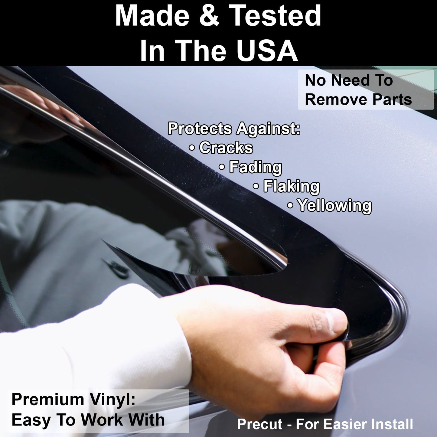 Window Vinyl Chrome Delete Trim Blackout Decal Stickers Overlay Film Fits Toyota Sienna 2021-2025
