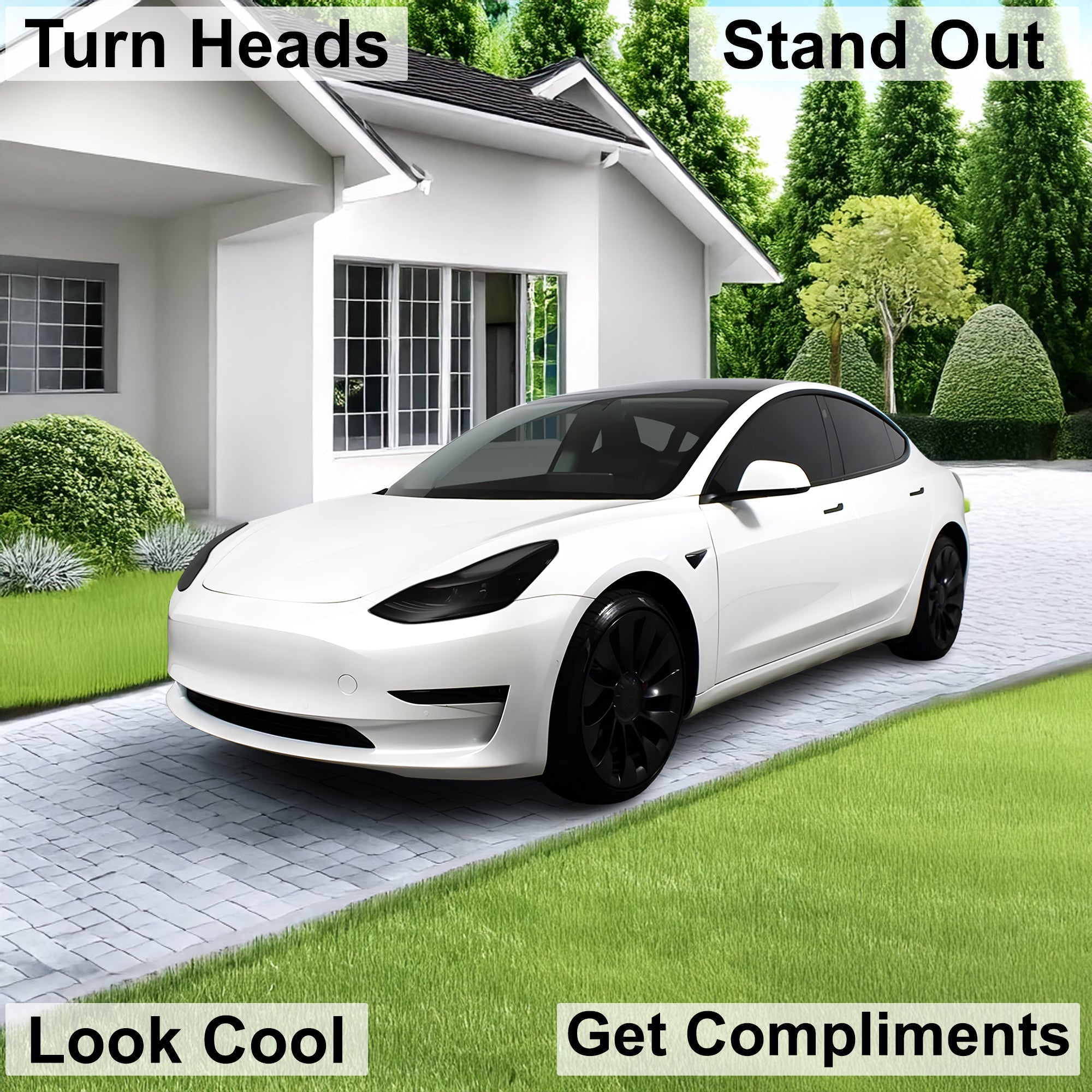 Head Tail Light Markers Reflectors Precut Smoke Tint Overlay Fits Tesla Model 3 2017-2023