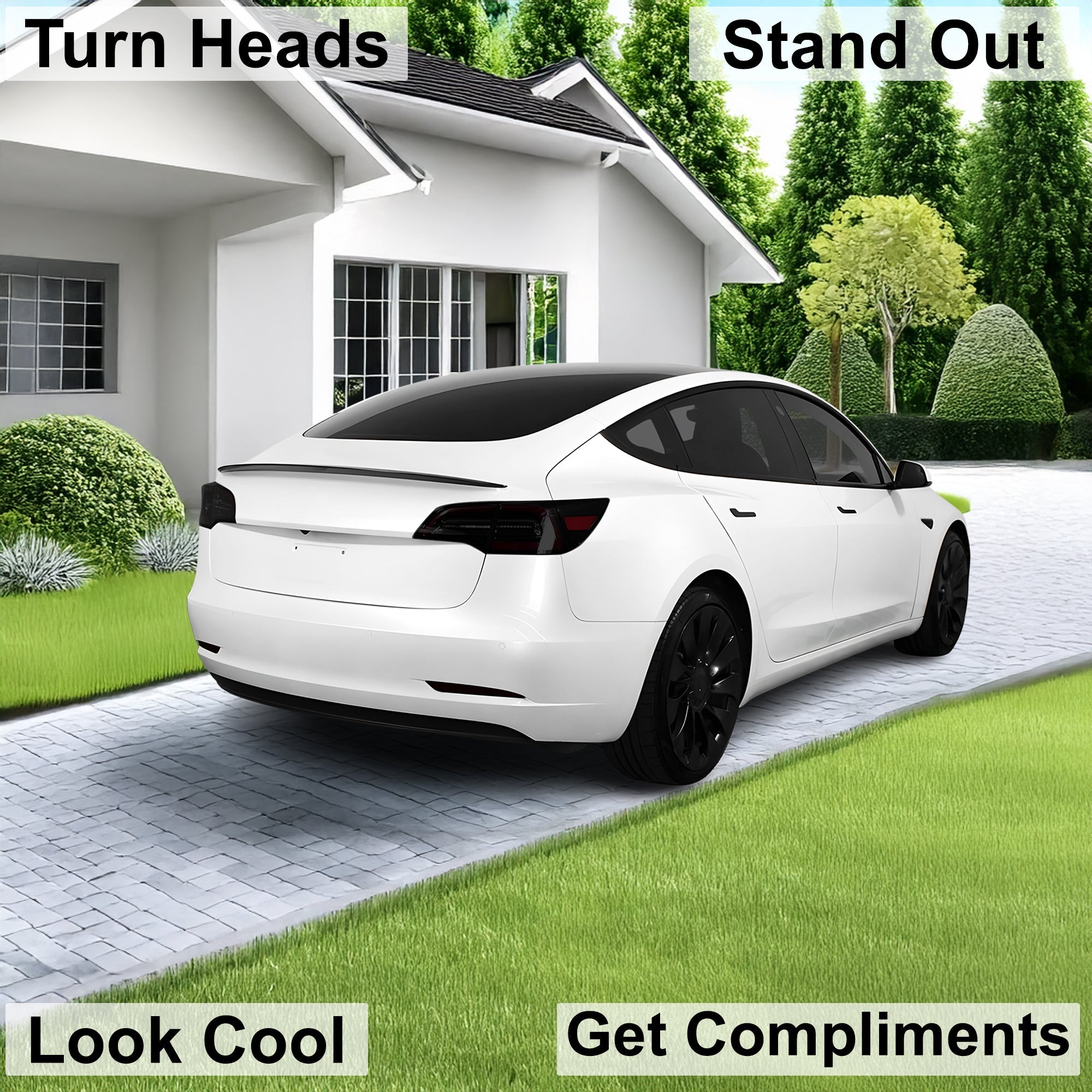Head Tail Light Markers Reflectors Precut Smoke Tint Overlay Fits Tesla Model 3 2017-2023