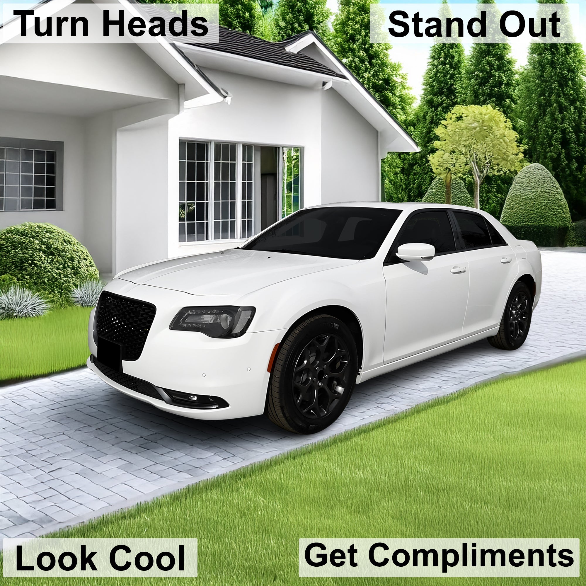 Head Light Head Light Overlay Tint Film Sticker Fits Chrysler 300 C 2015-2023