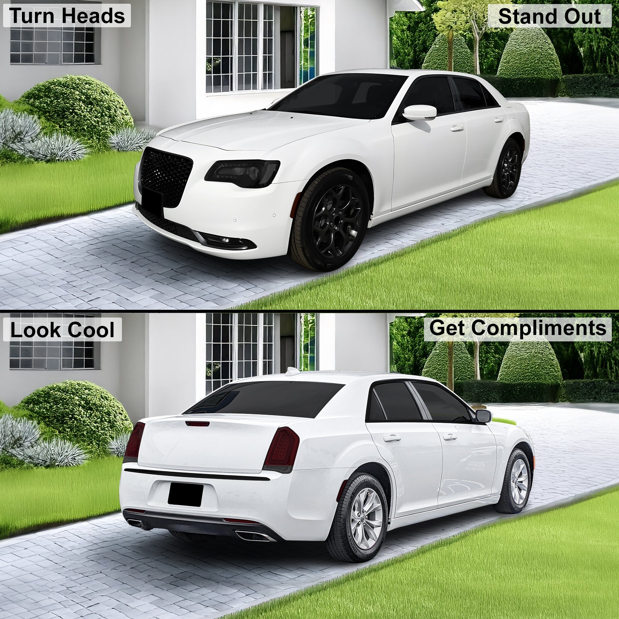 Head Light Head Light Overlay Tint Film Sticker Fits Chrysler 300 C 2015-2023