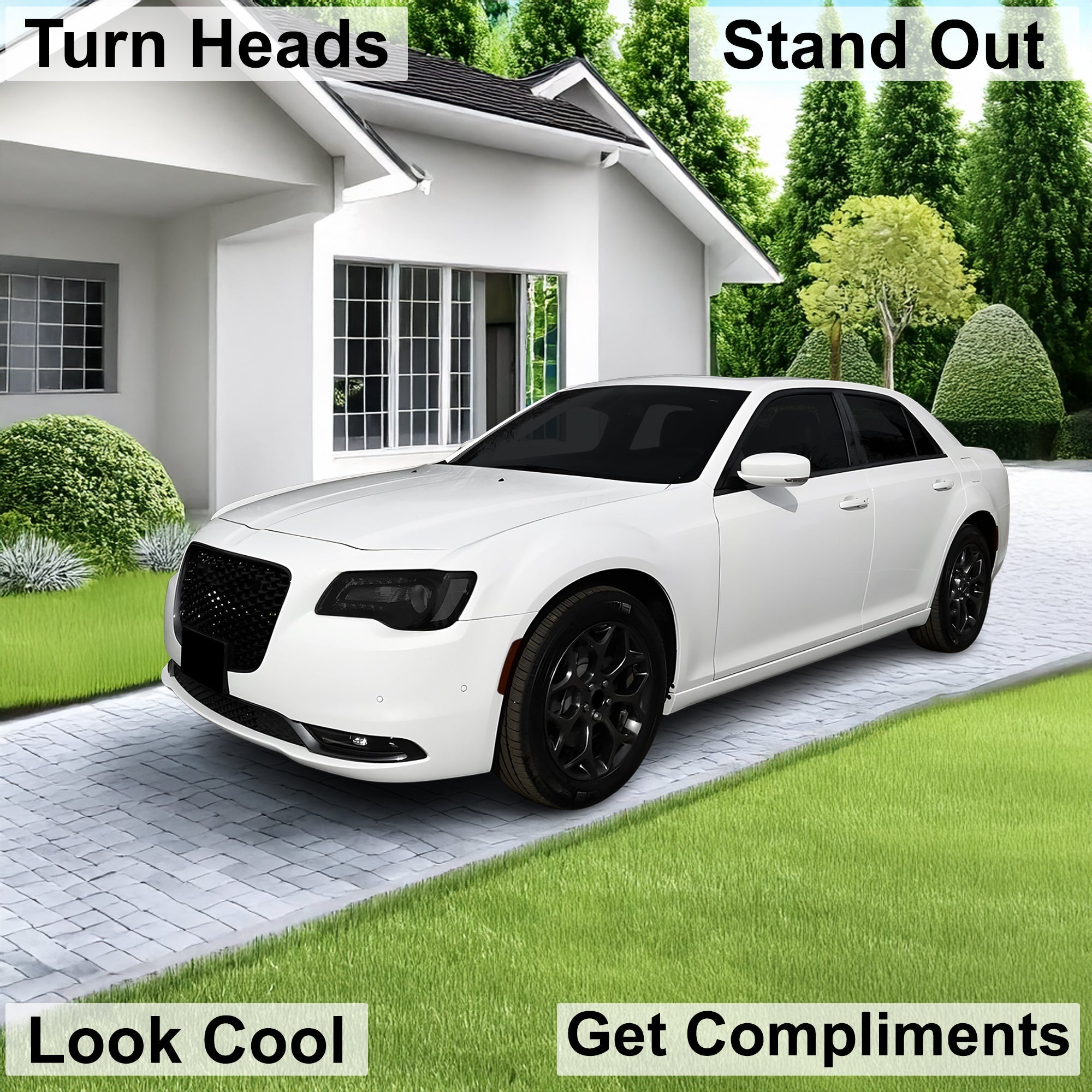Head Light Head Light Overlay Tint Film Sticker Fits Chrysler 300 C 2015-2023