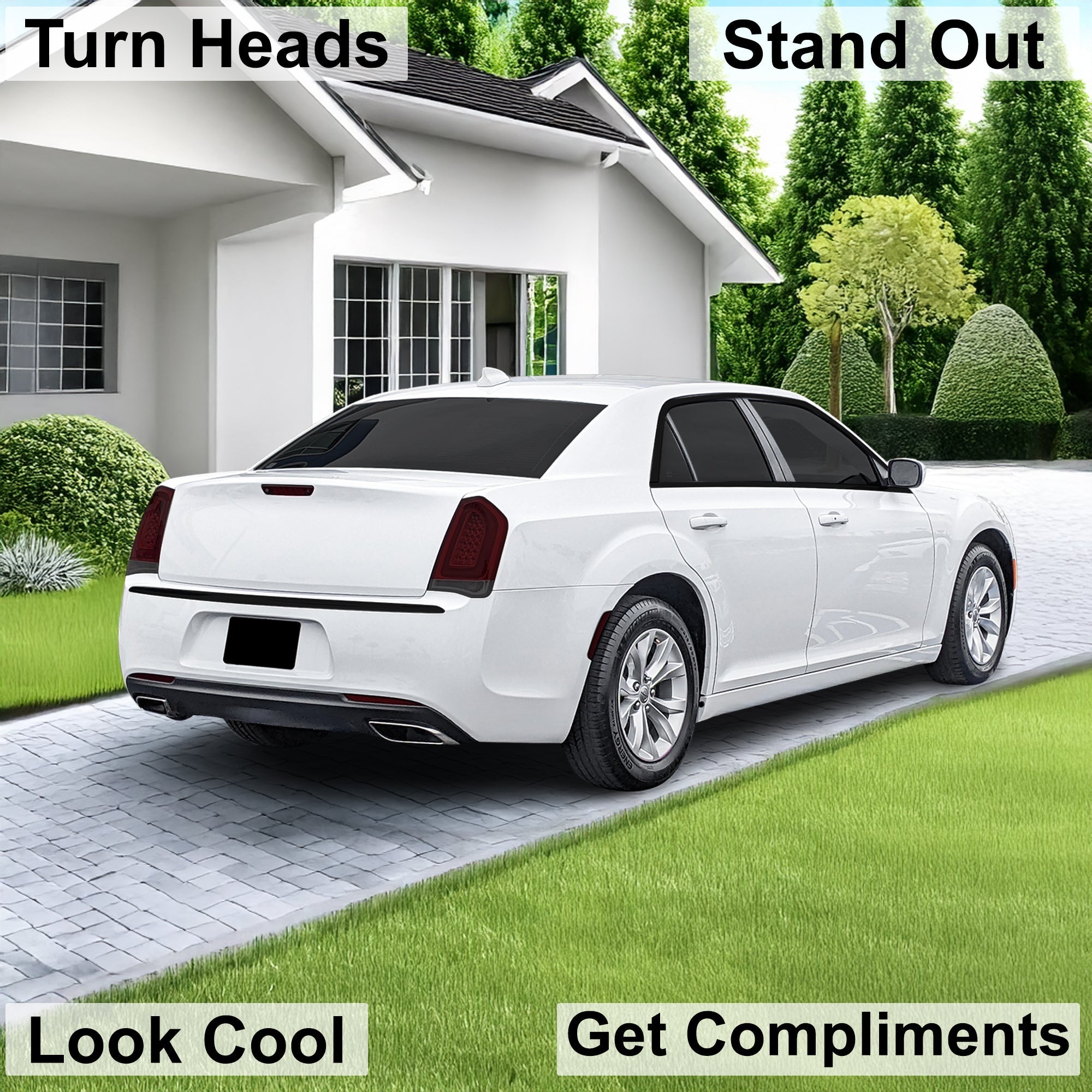Head Light Head Light Overlay Tint Film Sticker Fits Chrysler 300 C 2015-2023