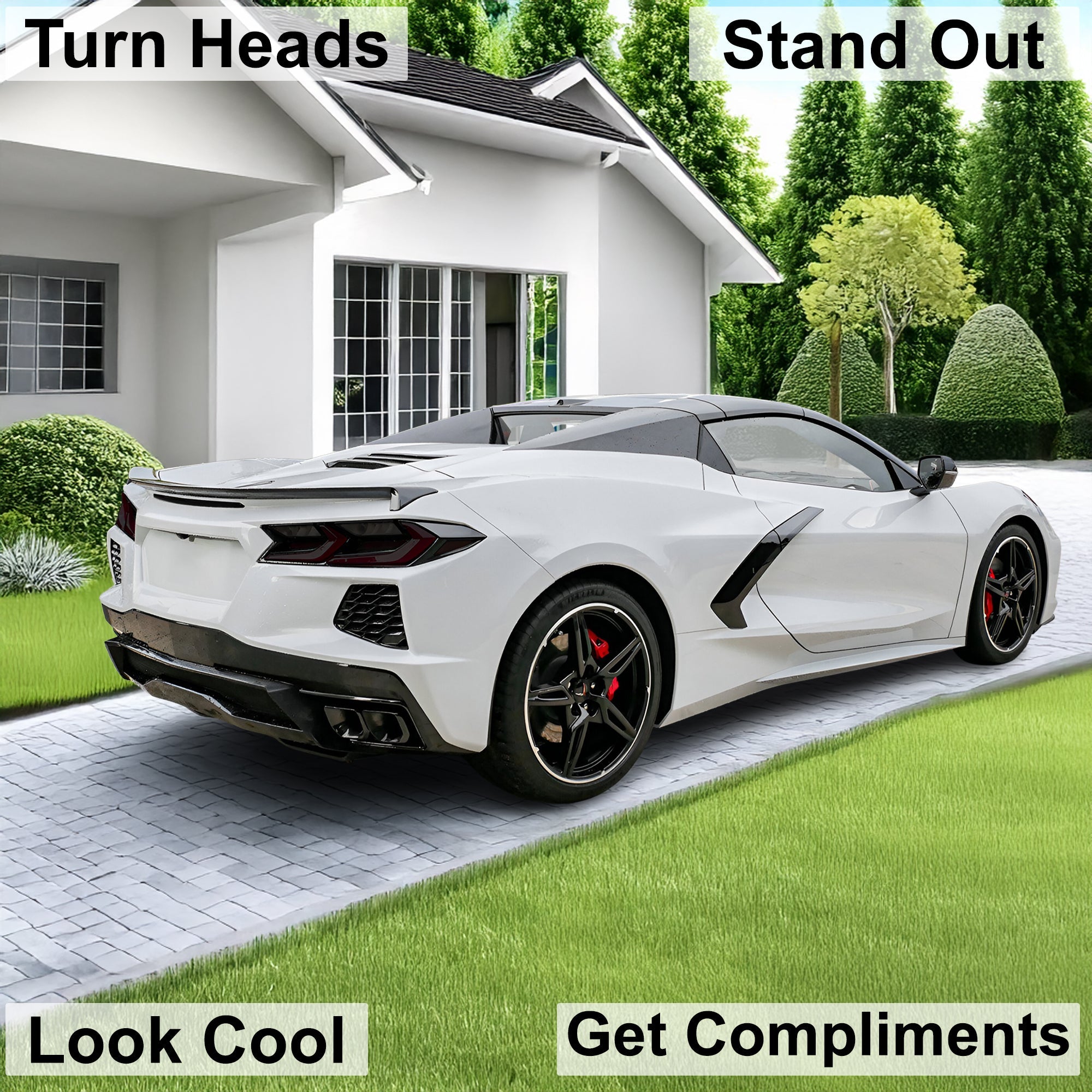 Full Headlight Taillight Precut Smoked PPF Tint Kit Film Overlay Fits Chevy Corvette C8 2020-2025
