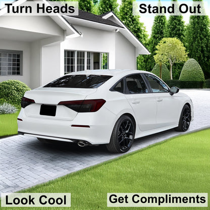 HeadLight Reverse Light Reflector Taillight Smoke Tint Overlay Fits Honda Civic Sedan Hatchback 2022-2025