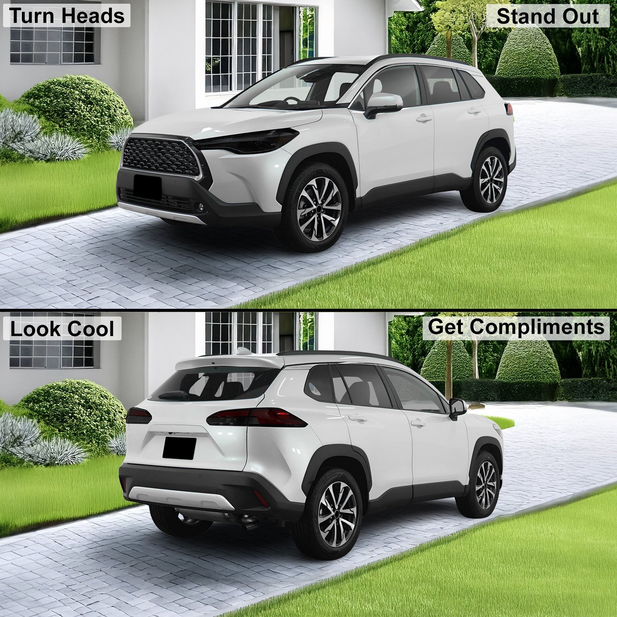Full Headlight Taillight Precut Smoked PPF Tint Kit Film Overlay Fits Toyota Corolla Cross 2022-2025