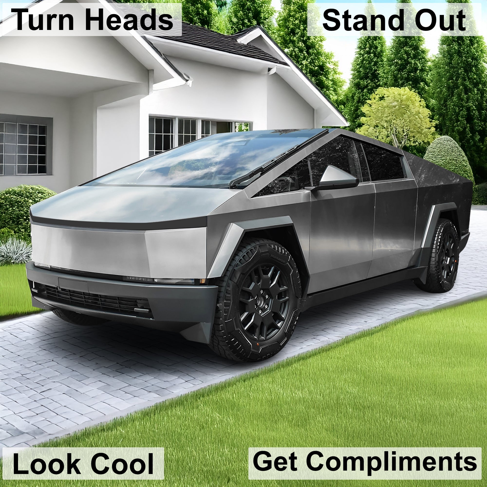 Full Headlight Taillight Precut Smoked PPF Tint Kit Film Overlay Fits Tesla Cybertruck