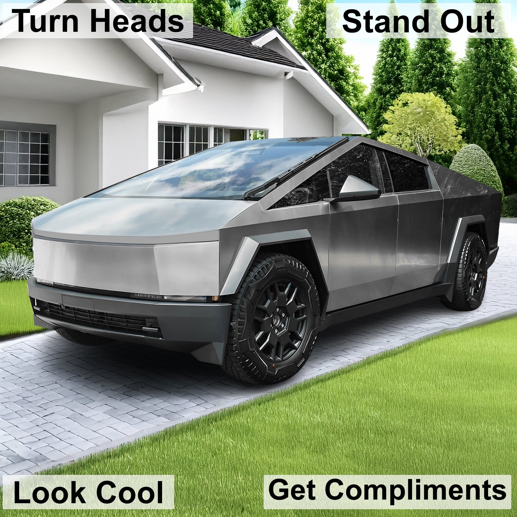 Full Headlight Taillight Precut Smoked PPF Tint Kit Film Overlay Fits Tesla Cybertruck