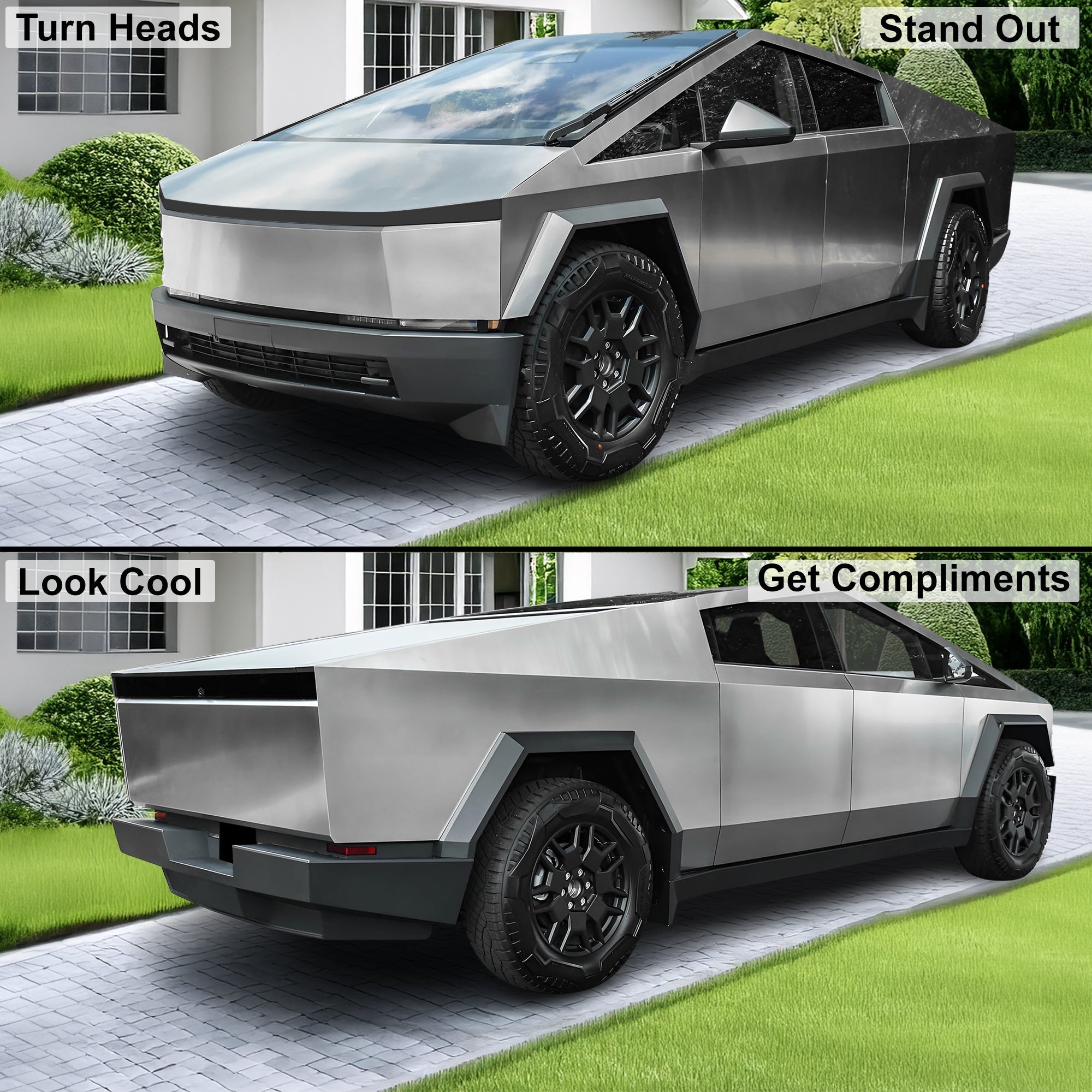 Full Headlight Taillight Precut Smoked PPF Tint Kit Film Overlay Fits Tesla Cybertruck