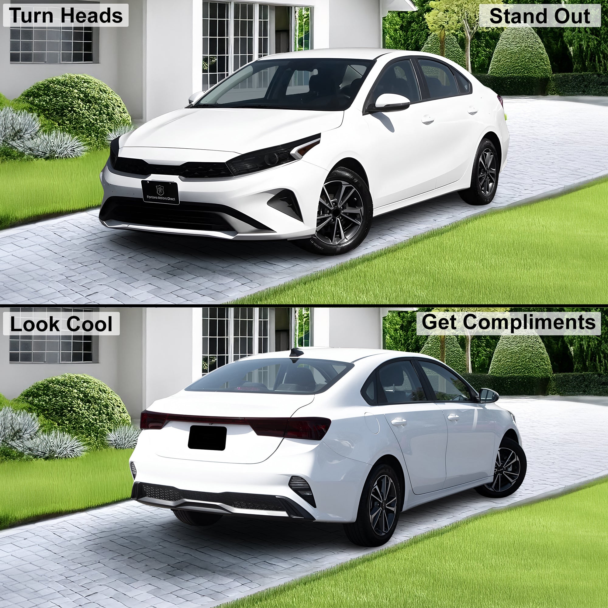 Full Headlight Taillight Precut Smoked PPF Tint Kit Film Overlay Fits Kia Forte 2019-2024