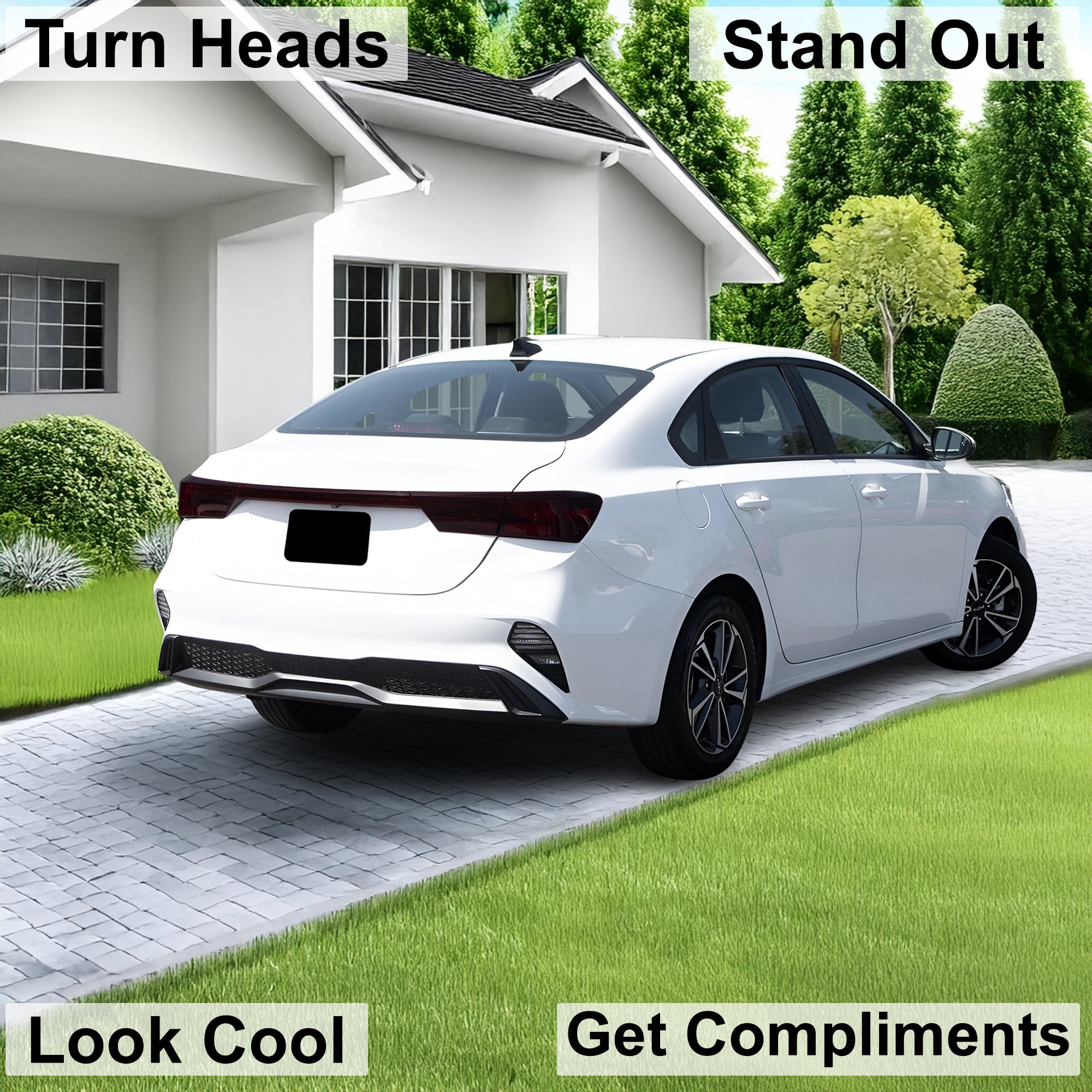 Full Headlight Taillight Precut Smoked PPF Tint Kit Film Overlay Fits Kia Forte 2019-2024