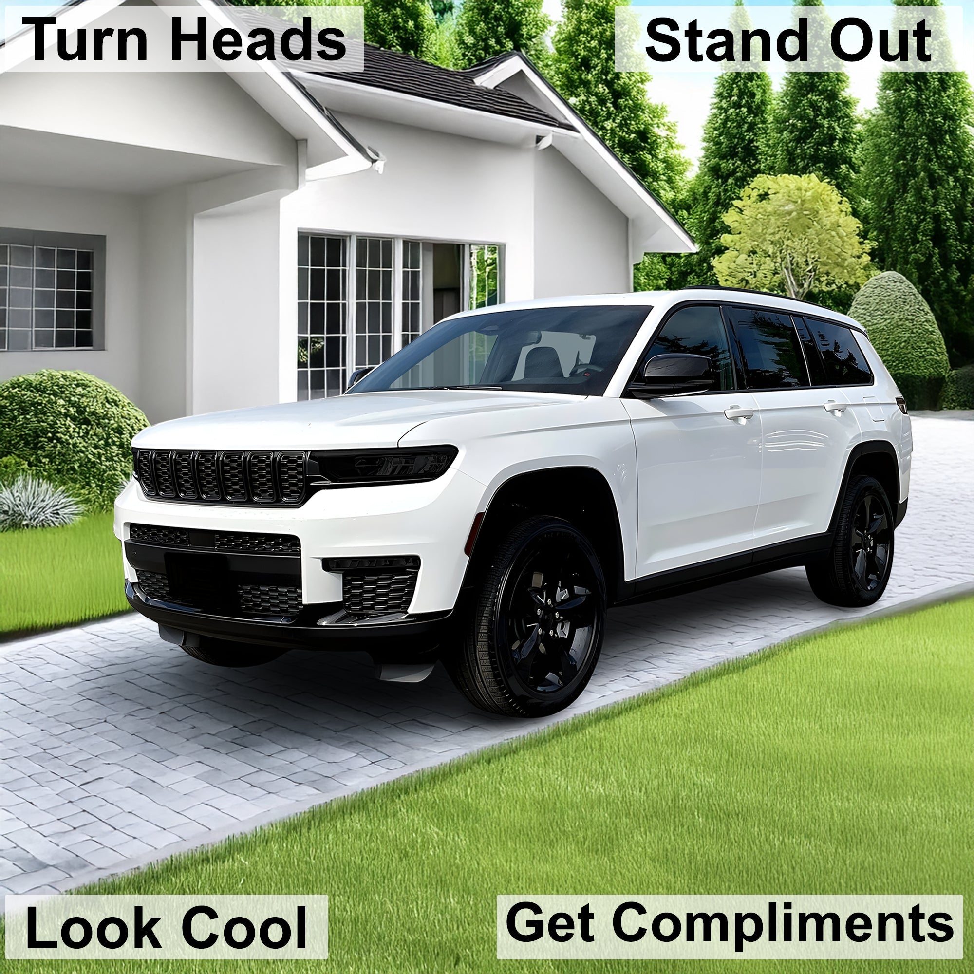 Headlight Taillight Precut Smoked PPF Tint Kit Film Overlay Fits Jeep Grand Cherokee L 2021-2025