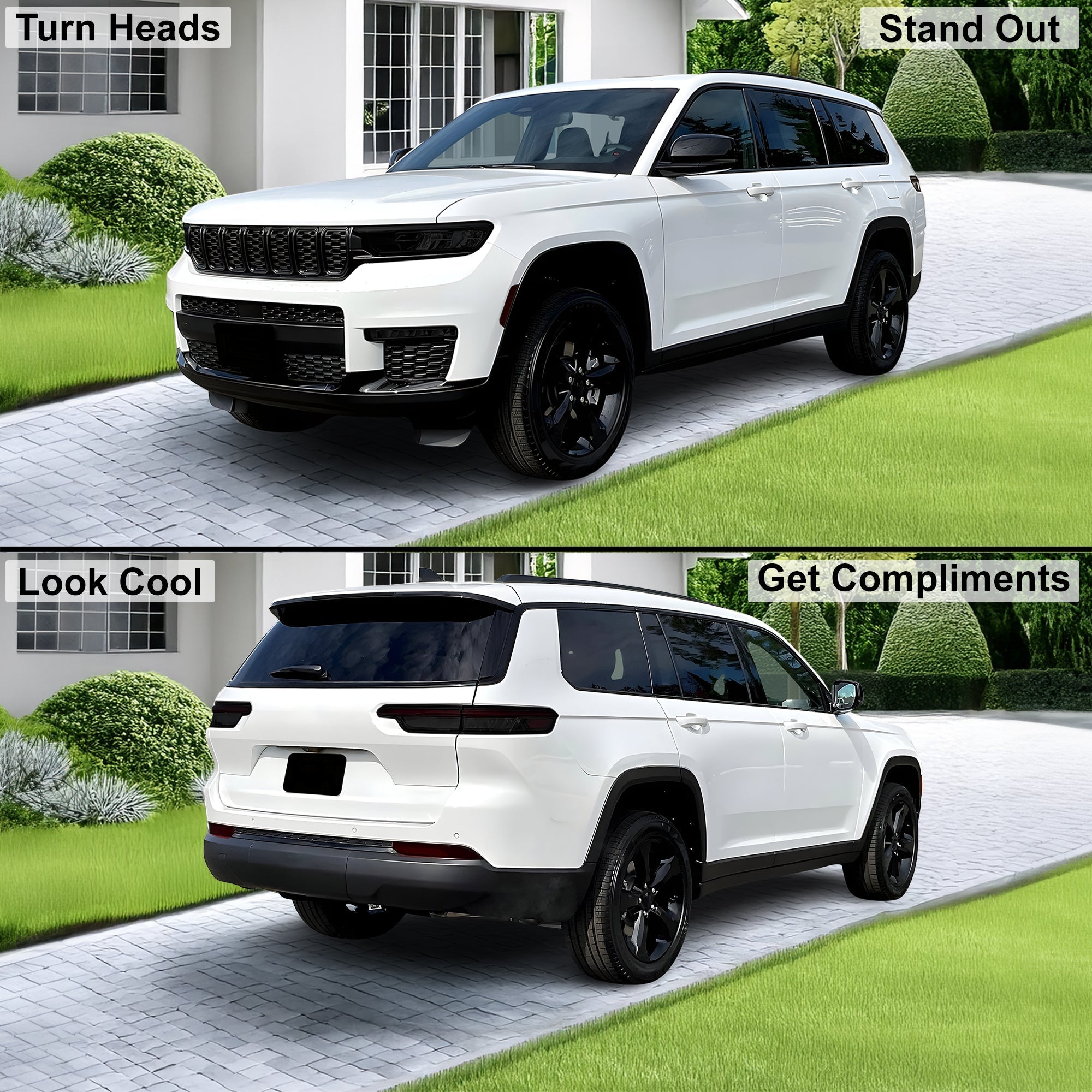 Headlight Taillight Precut Smoked PPF Tint Kit Film Overlay Fits Jeep Grand Cherokee L 2021-2025