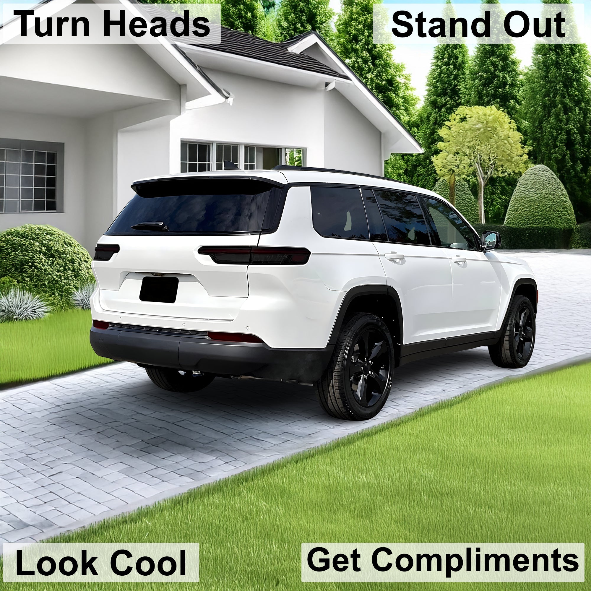 Headlight Taillight Precut Smoked PPF Tint Kit Film Overlay Fits Jeep Grand Cherokee L 2021-2025