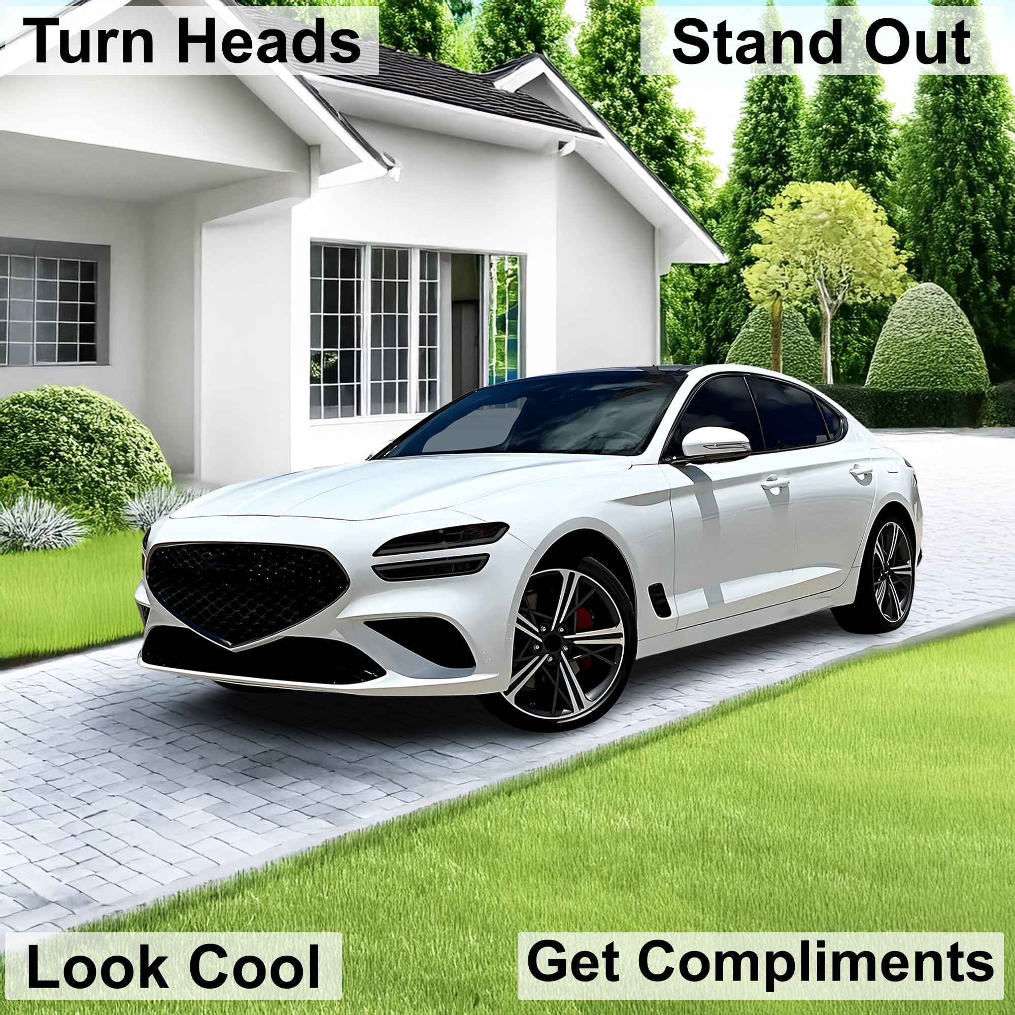 Fits Genesis G70 2022-2025 Full Headlight Taillight Precut Smoked PPF Tint Kit Film Overlay
