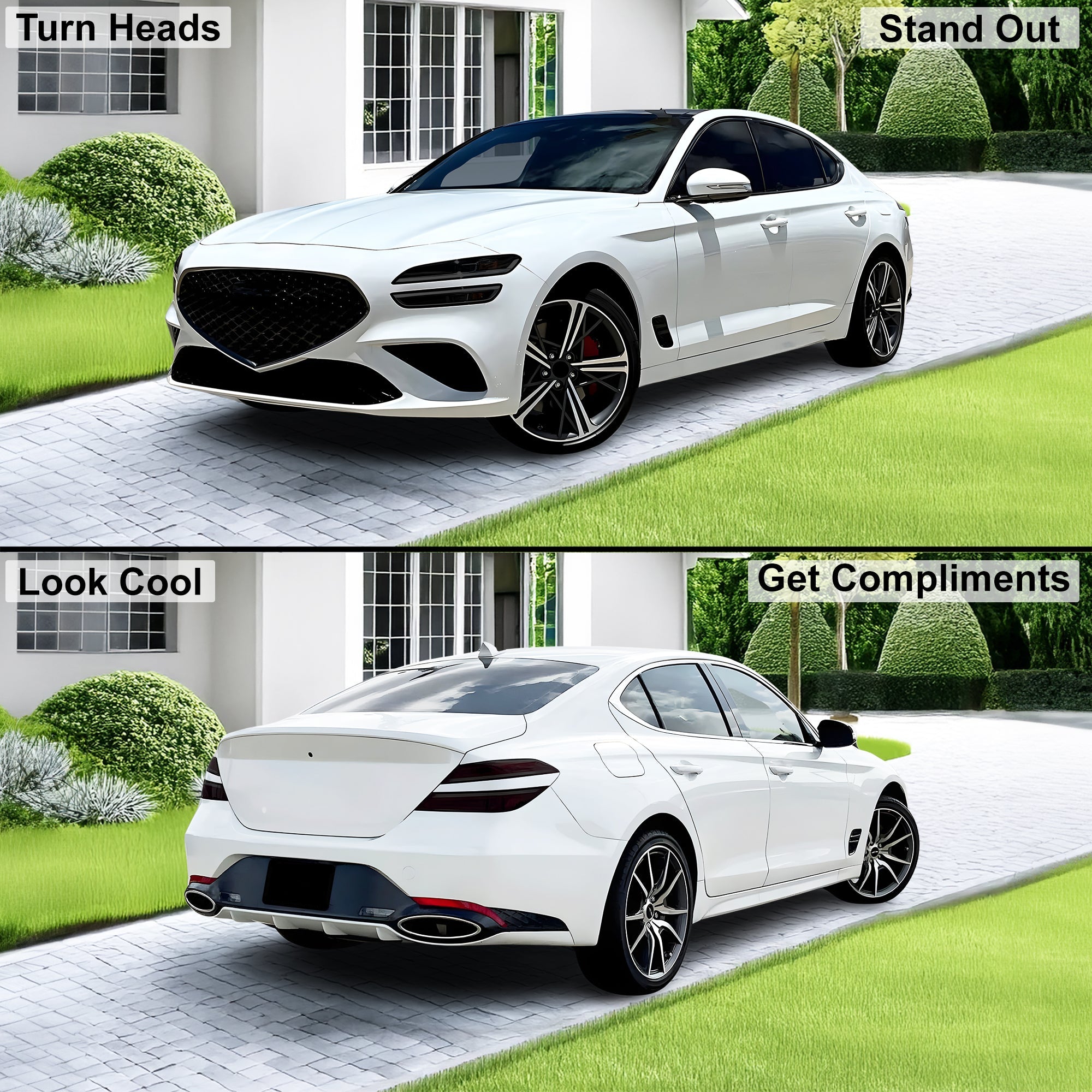 Fits Genesis G70 2022-2025 Full Headlight Taillight Precut Smoked PPF Tint Kit Film Overlay