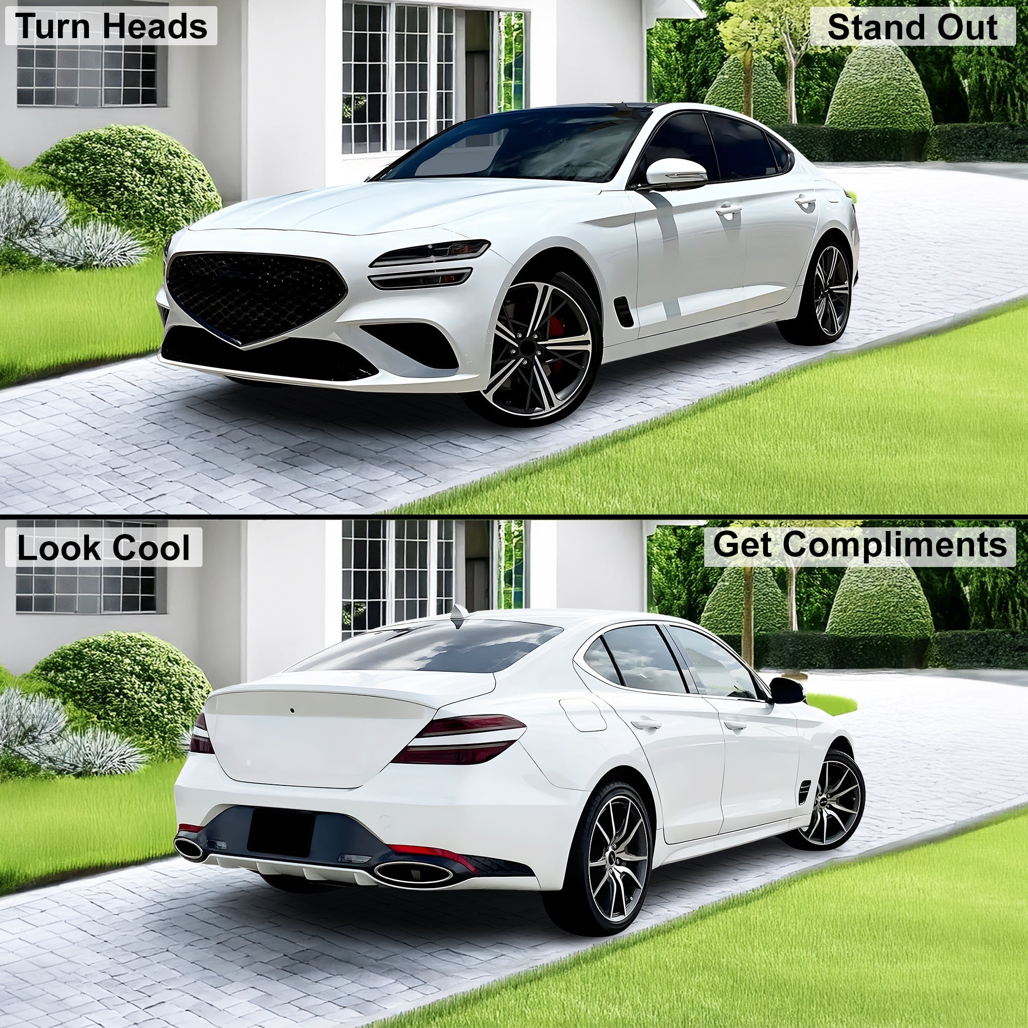 Fits Genesis G70 2022-2025 Full Headlight Taillight Precut Smoked PPF Tint Kit Film Overlay