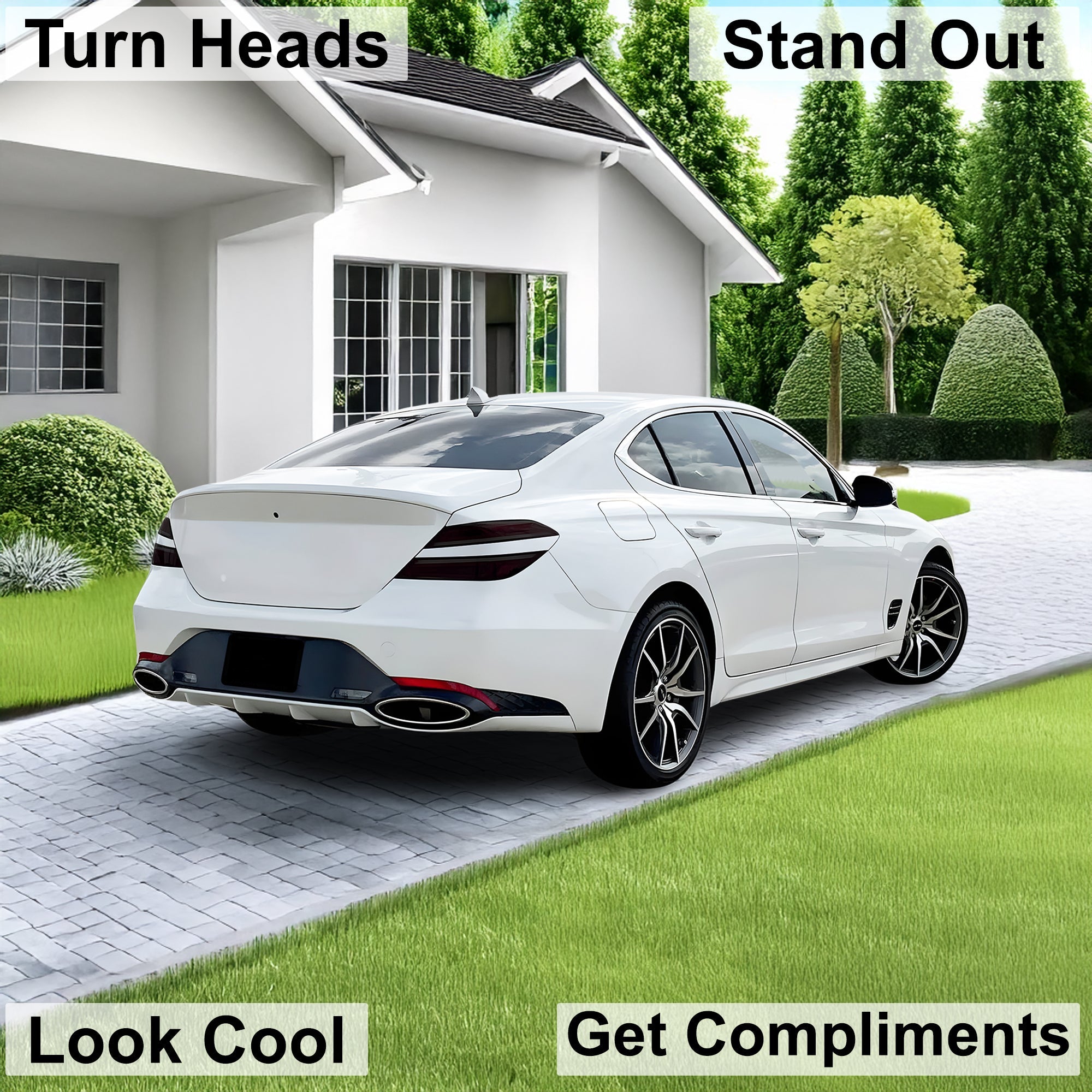 Fits Genesis G70 2022-2025 Full Headlight Taillight Precut Smoked PPF Tint Kit Film Overlay