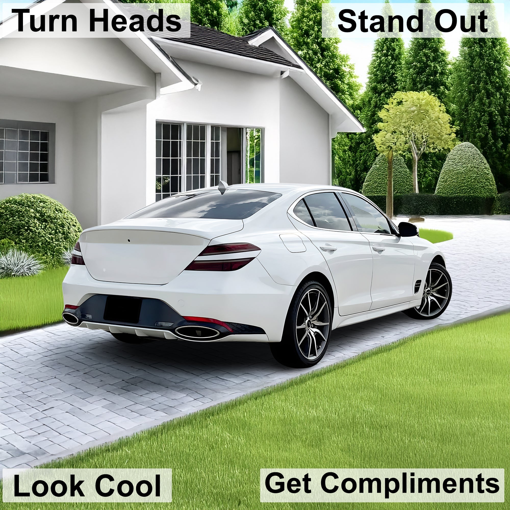 Fits Genesis G70 2022-2025 Full Headlight Taillight Precut Smoked PPF Tint Kit Film Overlay