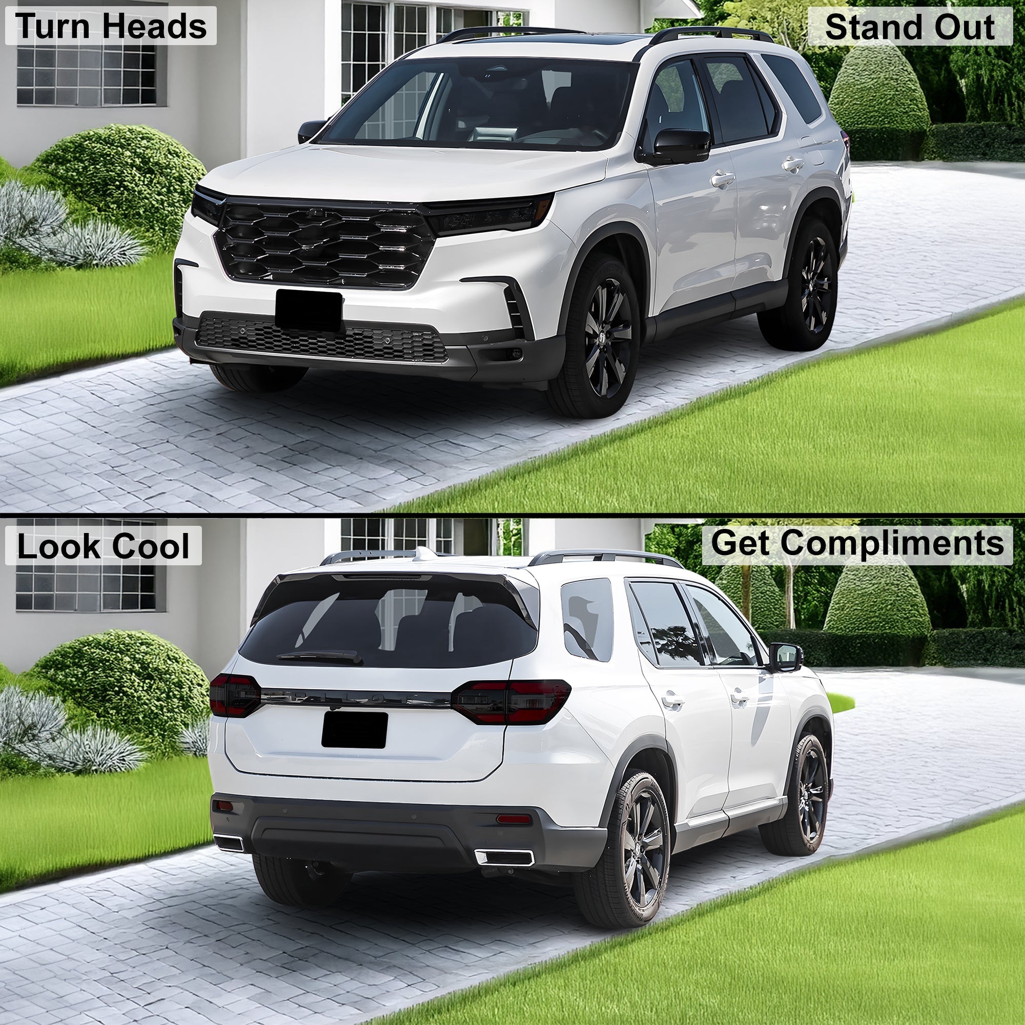 Full Headlight Taillight Precut Smoked PPF Tint Kit Film Overlay Fits Honda Pilot 2023-2025