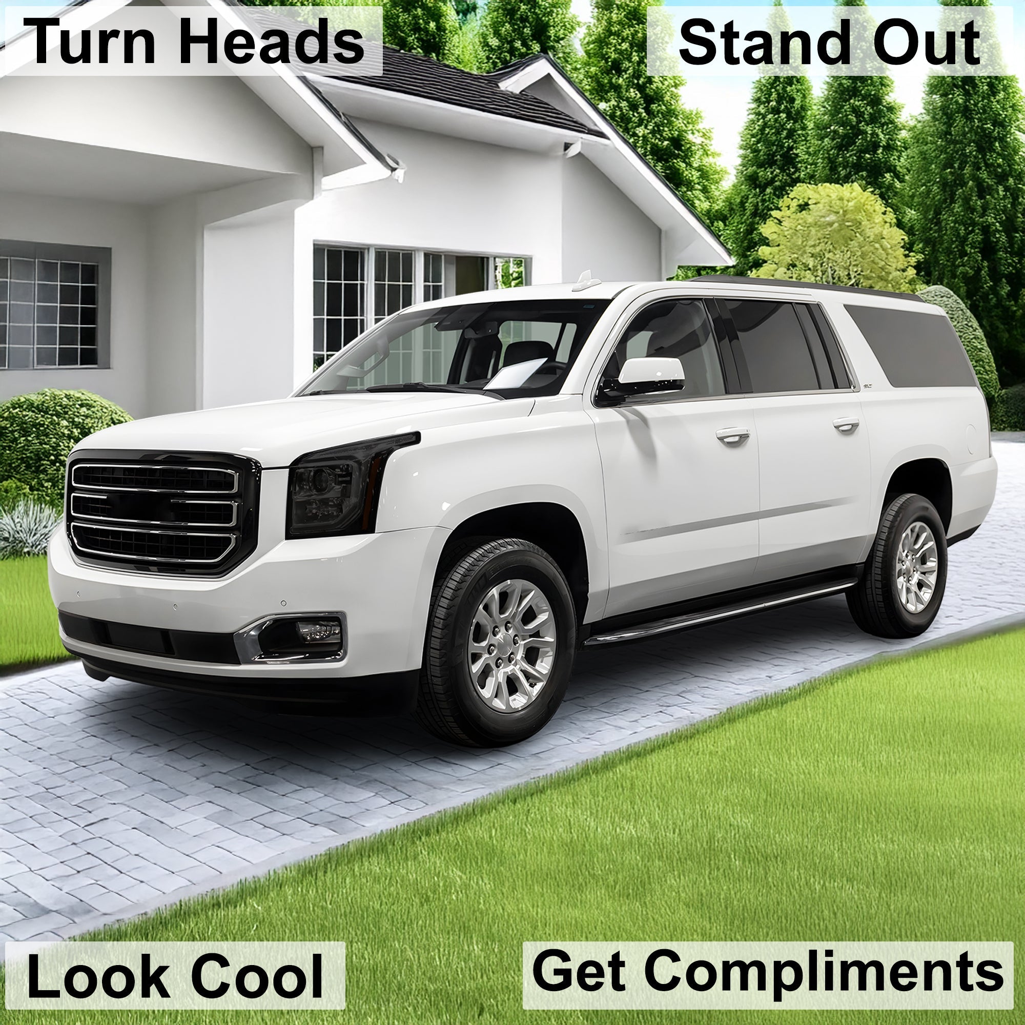 Full Headlight Taillight Precut Smoked PPF Tint Kit Film Overlay Fits GMC Yukon 2015-2020