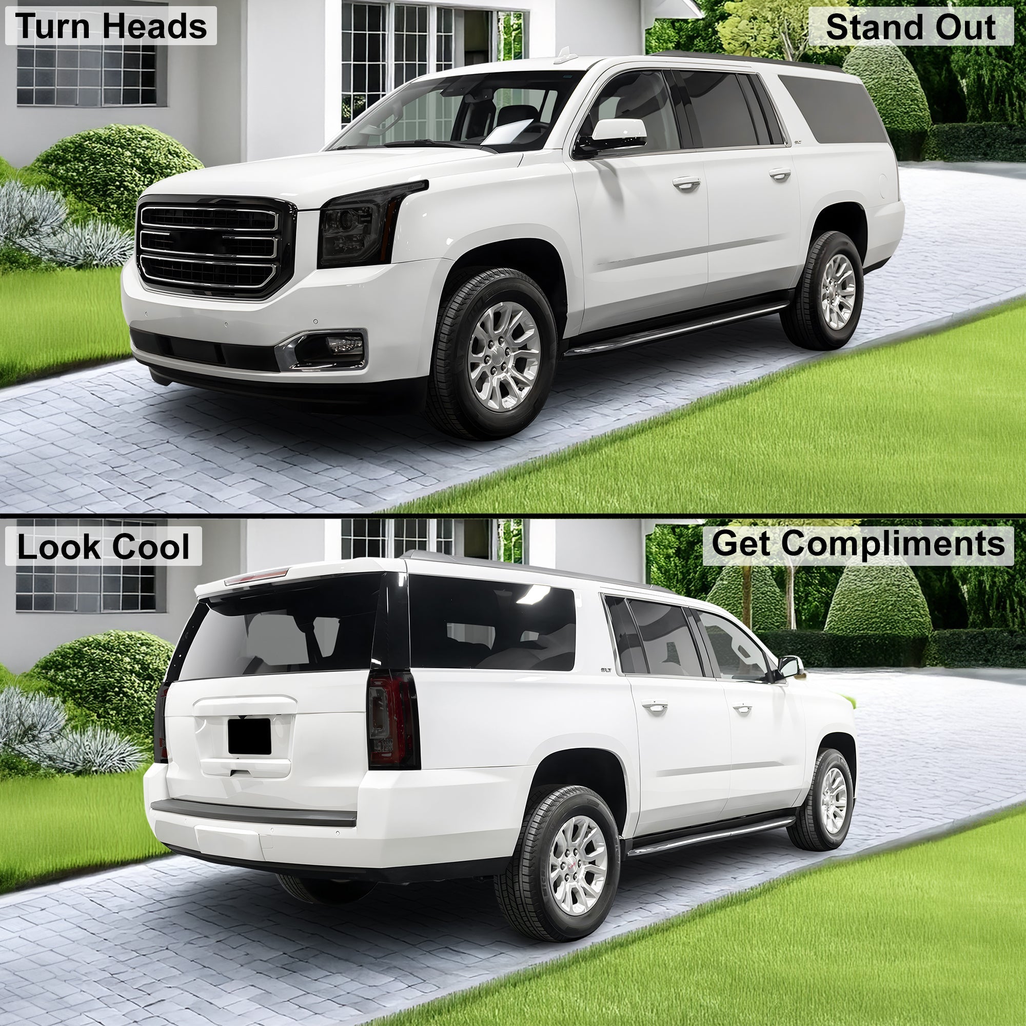 Full Headlight Taillight Precut Smoked PPF Tint Kit Film Overlay Fits GMC Yukon 2015-2020