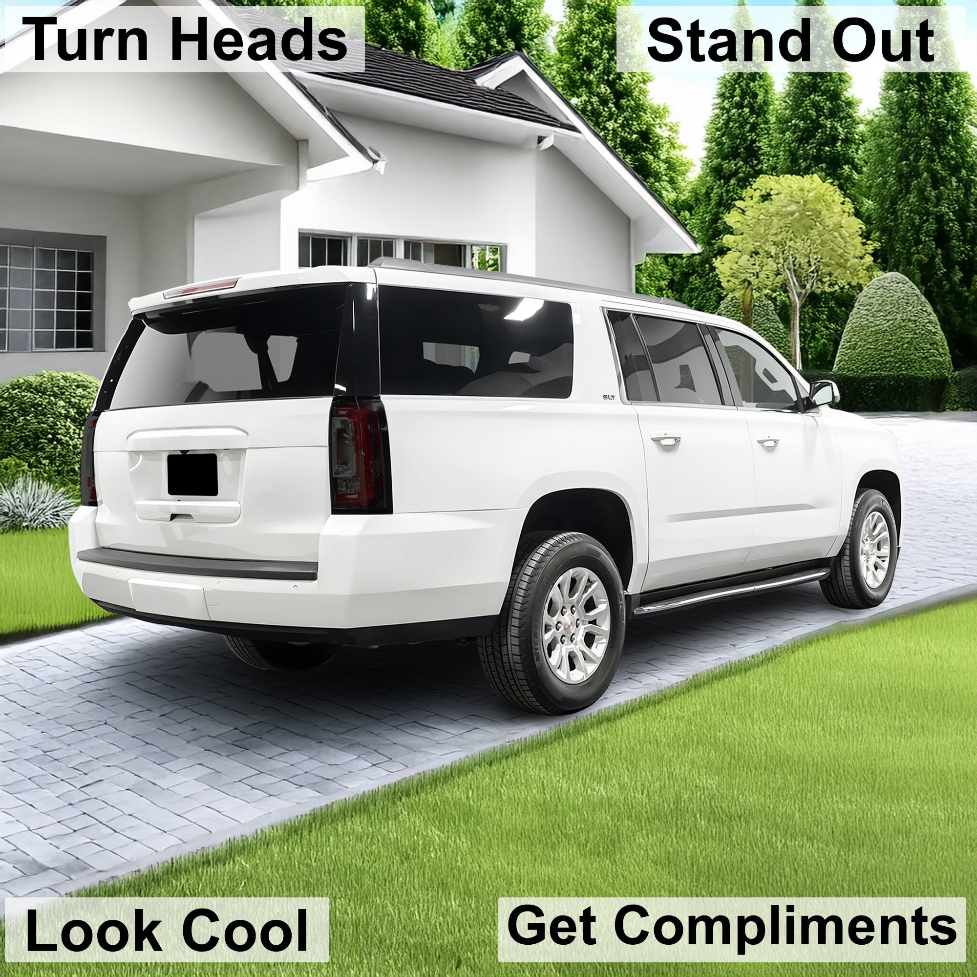 Full Headlight Taillight Precut Smoked PPF Tint Kit Film Overlay Fits GMC Yukon 2015-2020
