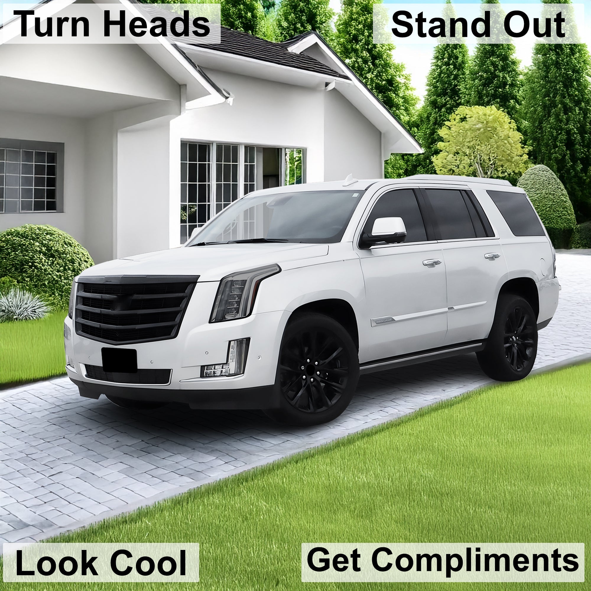 Full Headlight Taillight Precut Smoked PPF Tint Kit Film Overlay Fits Cadillac Escalade 2015-2020