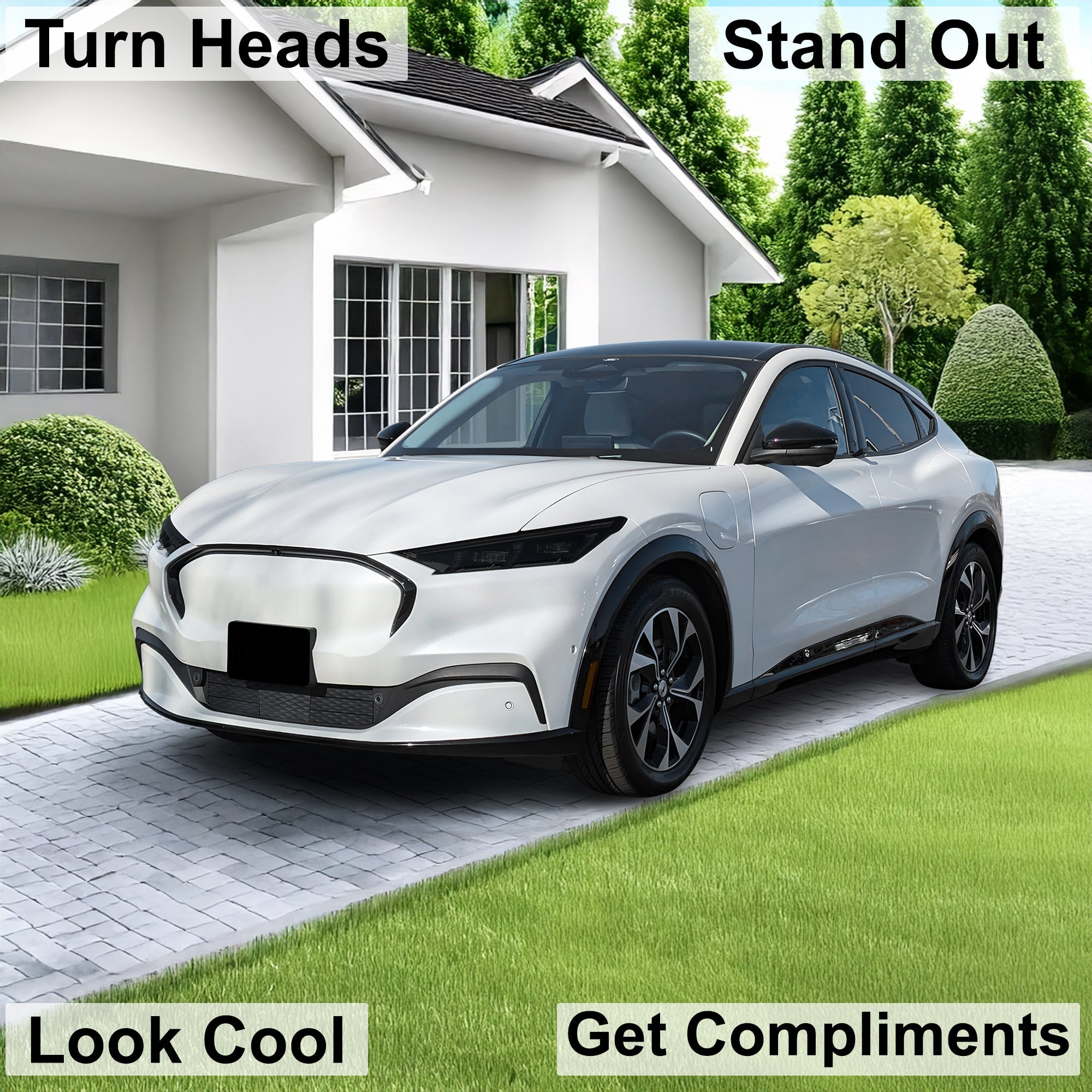 Full Headlight Taillight Precut Smoked PPF Tint Kit Film Overlay Fits Ford Mustang Mach-E 2021-2025